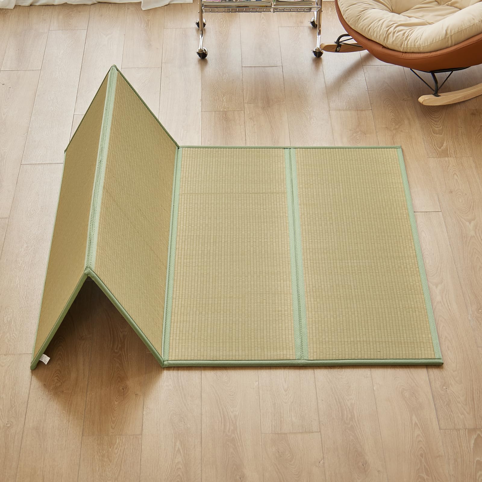 KITBRHOME Japanese Tatami Mat,(Queen, 79" x 59" x 0.5") 100% Rush Grass Portable Folding Mat Futon Mattress Firm Traditional Floor Bed (Queen)