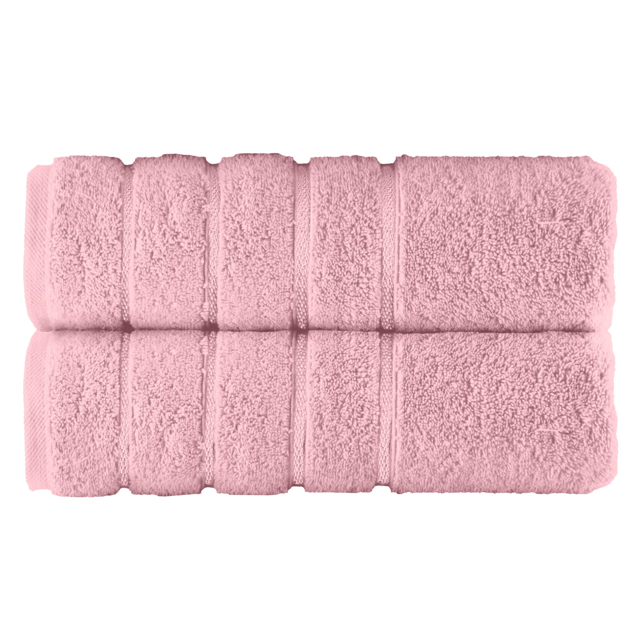 Elegant Comfort 100% Turkish Cotton 4 Lines Viscose Stripe Luxury 2 Pack Bath Towel Set 27 x 54 Inch - Super Soft and Highly Absorbent Premium Hotel Spa Quality Towels for Bathroom Use, Dusty Rose