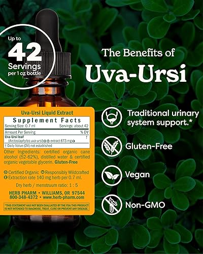 Miniatura 2 de Herb Pharm Uva Ursi Liquid Extra Count para soporte del sistema urinario, 1 fl oz