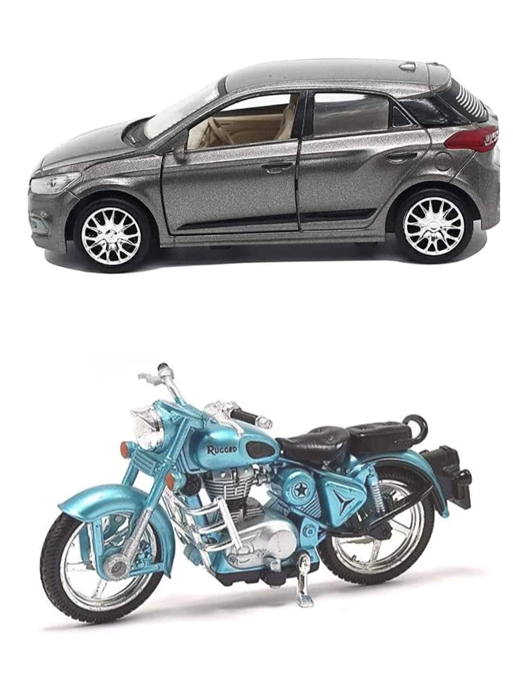 CENTY Toys Pack Of 2- T20 Grey The New Car Model And Rugged Blue Colour The Royal Bike Bike Is Both Free Heel & Pull Back Converible- T20 Is Pull Back Action With 2 Front Doors Open, 3-12 years (B0927MGX29) Amazon Price History, Amazon Price Tracker
