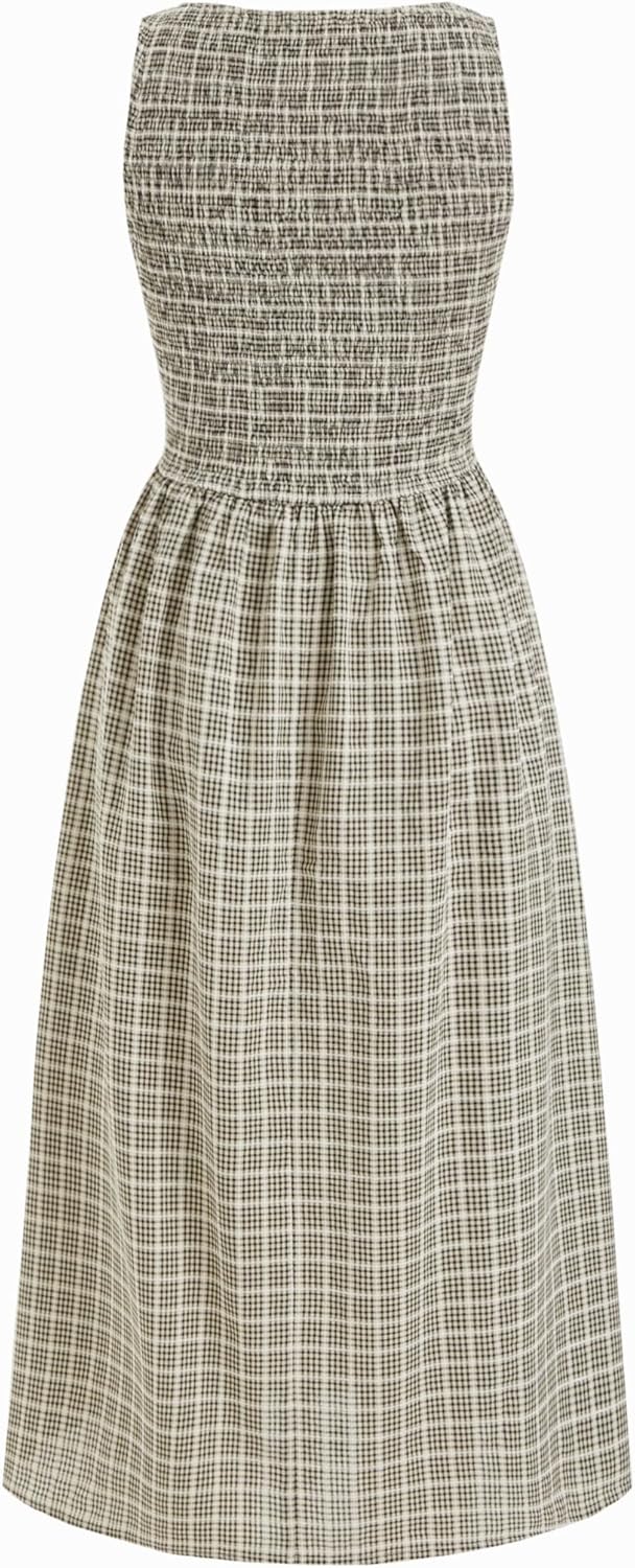 CIDER Summer Midi Dress for Women Sundress Casual Sleeveless Boat Neck Long Milkmaid Dress Beach Vacation Outfits - Image 5