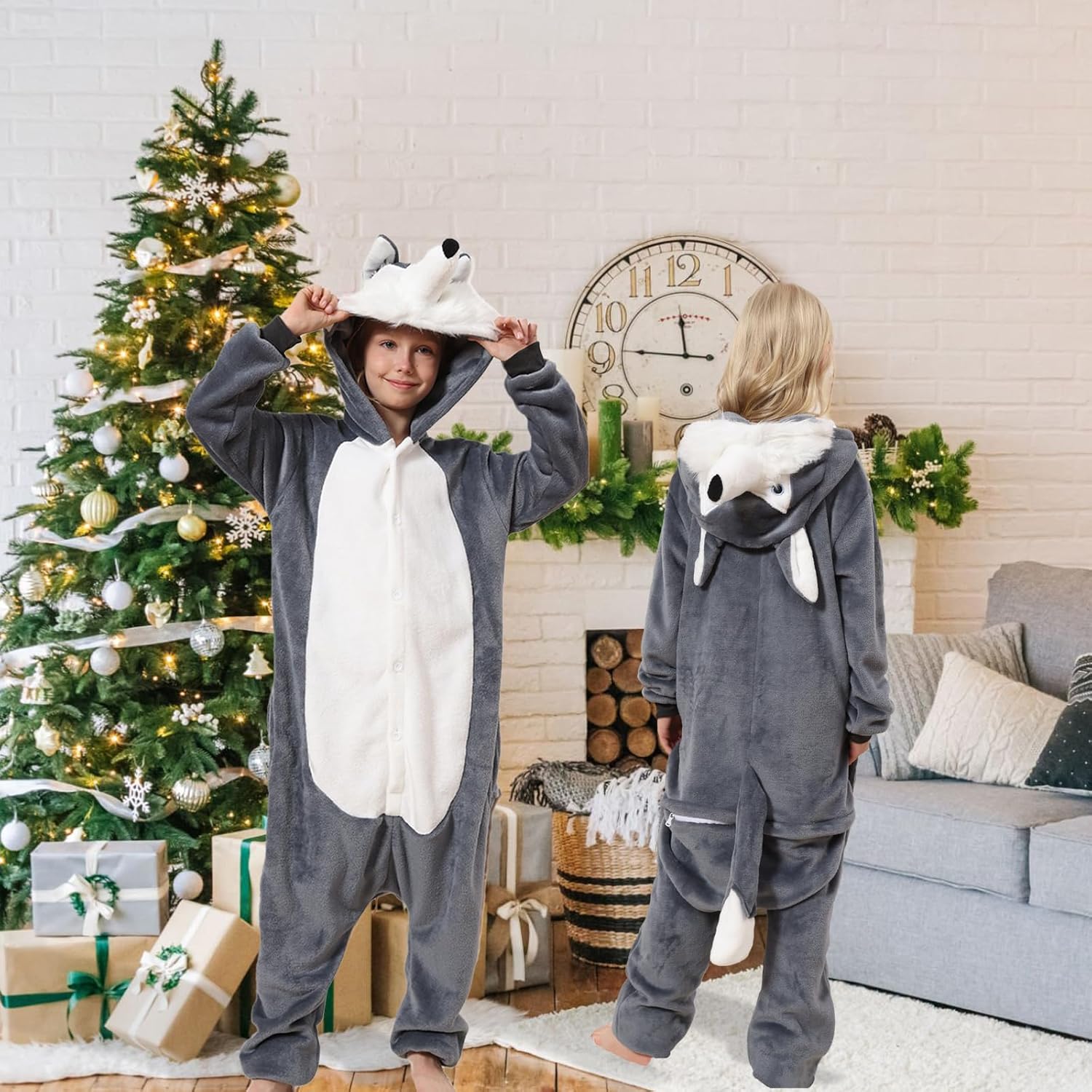 Animal Onesie Pajamas for Kids Christmas Onesie Cute One Piece Pajamas Sleepwear Gift for Boys Girls - Image 5