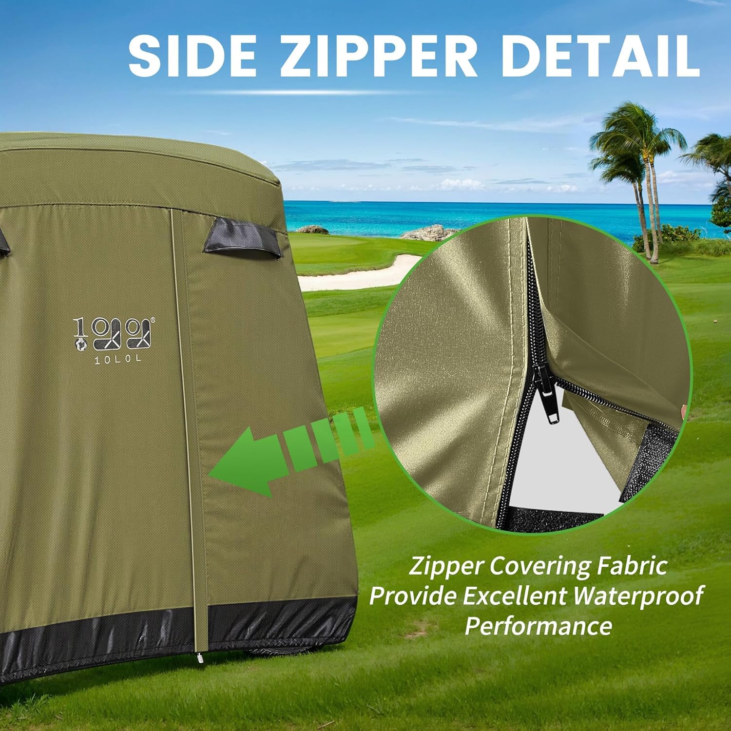 10L0L Buggy Rain Cover Housse pour Poussette de Golf Unisexe, Vert Clair, Taille Universelle