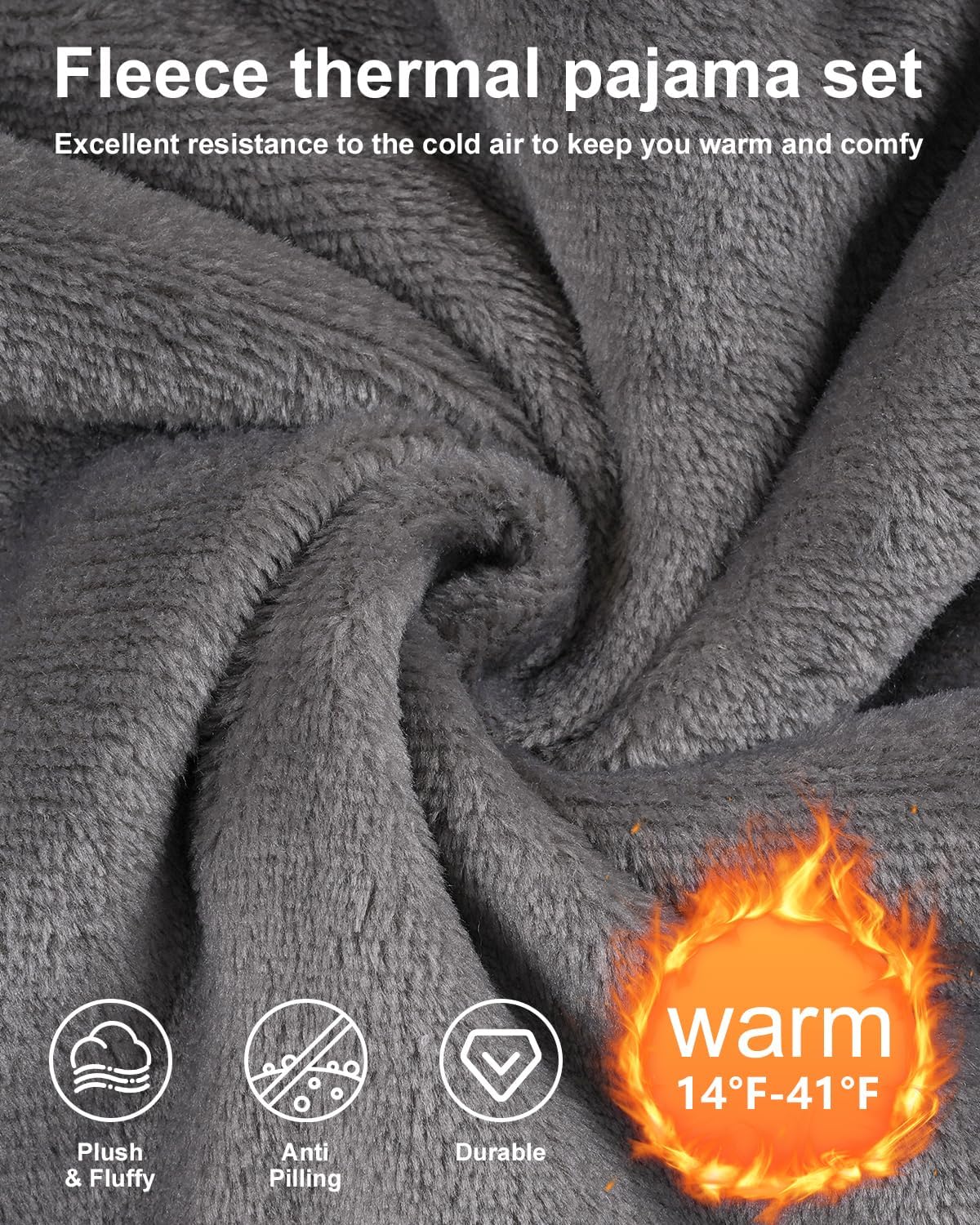 Mens Pajama Sets Fleece Pjs Winter Warm Lounge Sleepwear Soft Comfy Pajamas for Men - Image 5