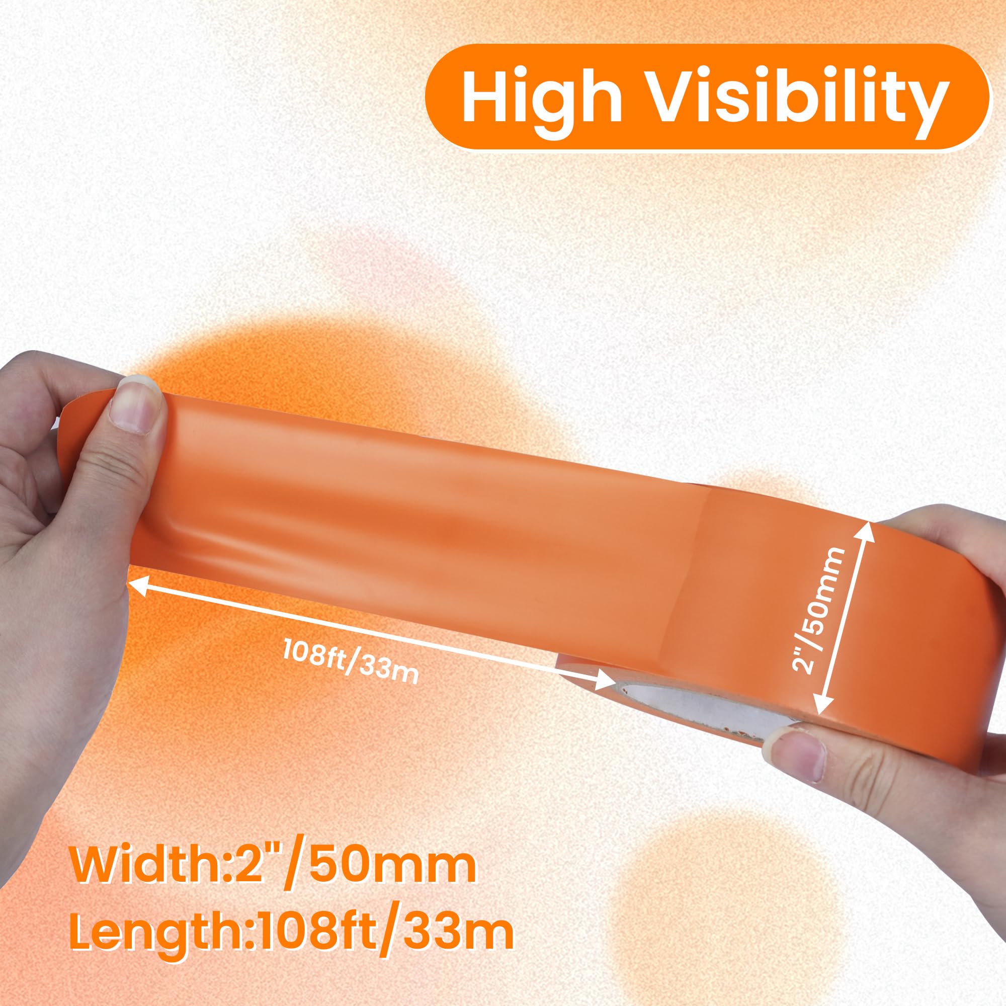 Nastro Adesivo Segnaletico Antiscivolo - Arancione, In PVC, Per Pavimenti E Aree Di Lavoro - Foto 6