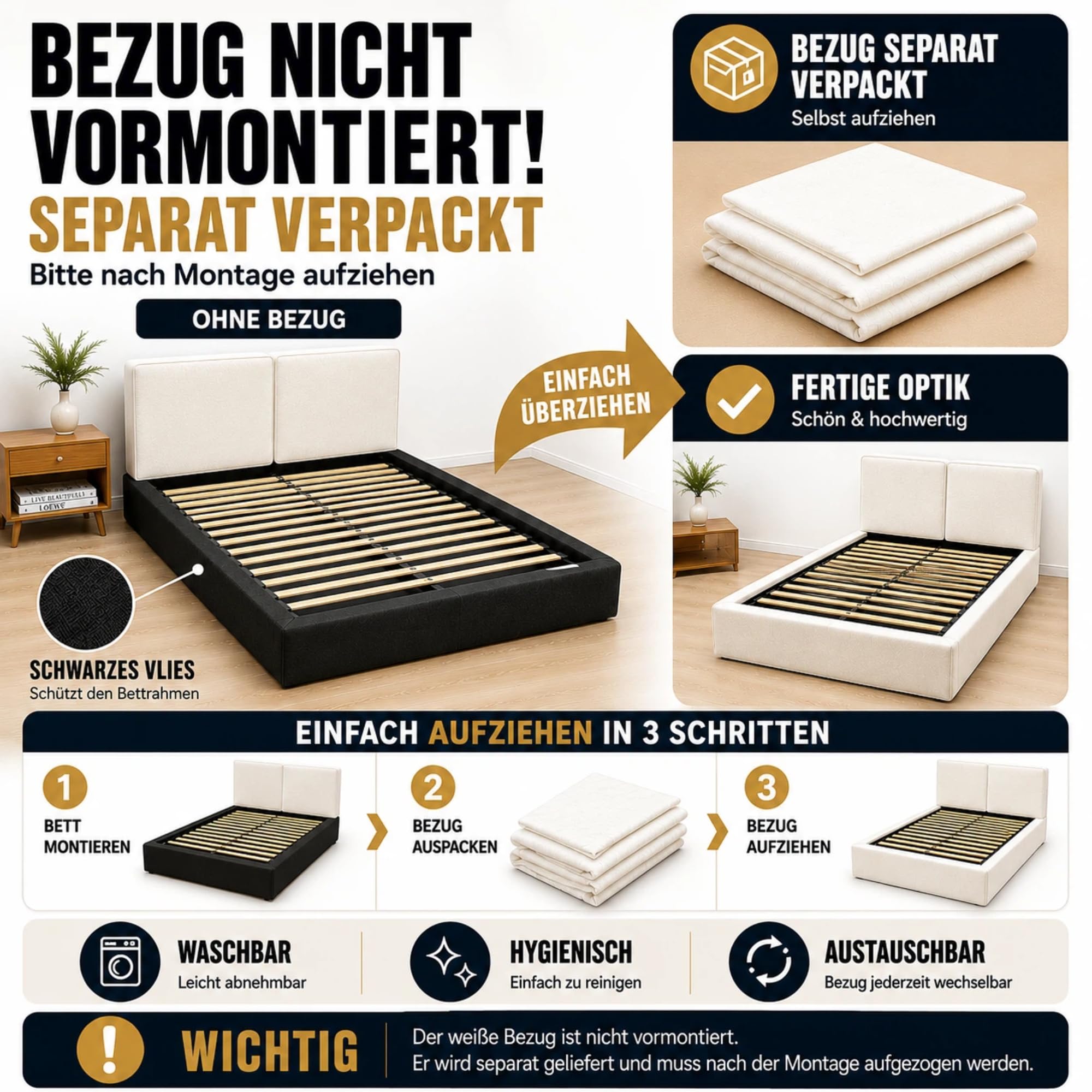 Merax Polsterbett 180x200 cm mit hydraulischem Stauraum, Doppelbett mit Lattenrost und Kopfteil, modernes Funktionsbett mit stabilem Rahmen und elegantem Design, Chenille-Stoff, Beige (ohne Matratze)
