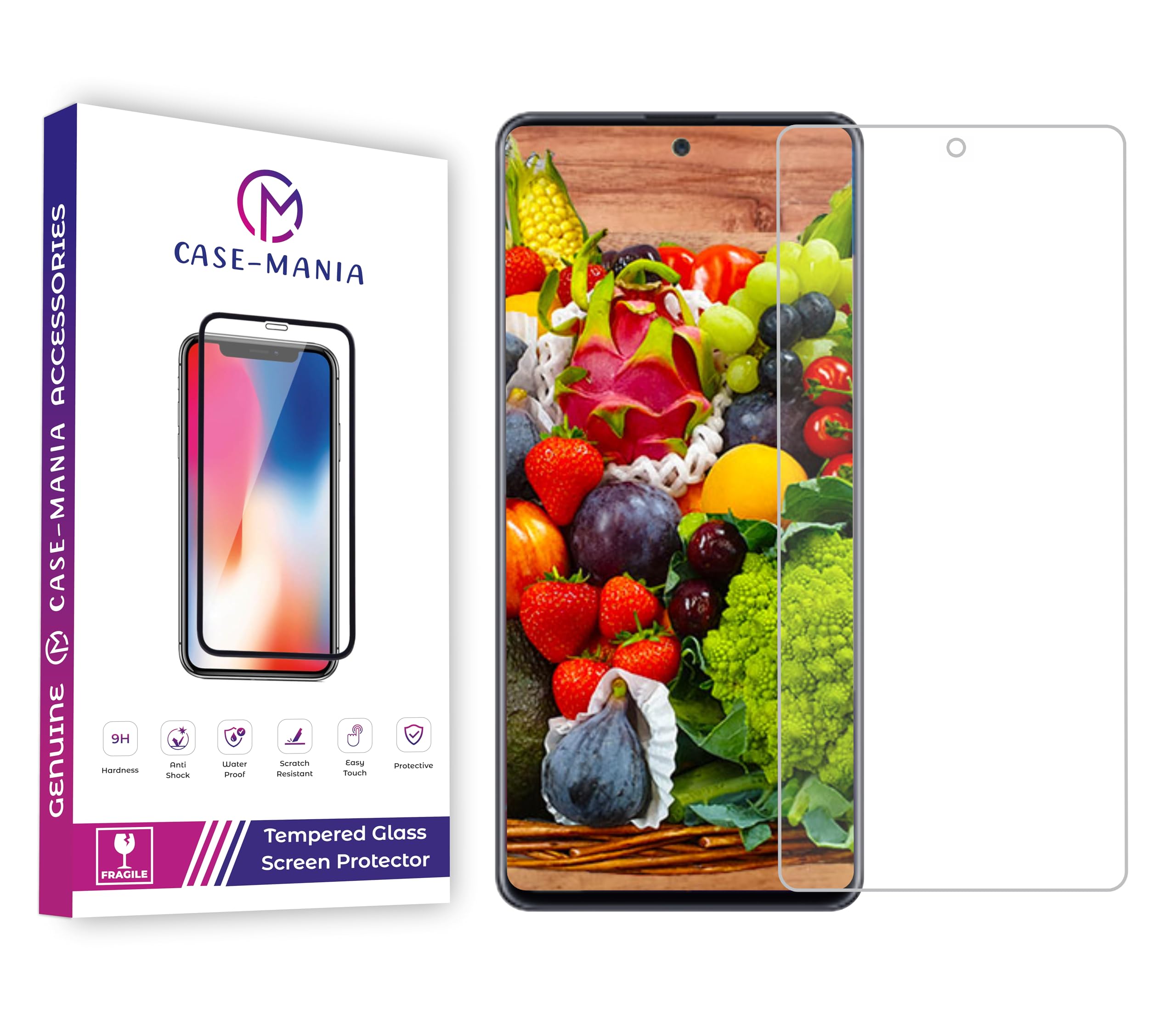 Case-Mania® Tempered Glass Screen Protector Compatible for Samsung Galaxy A52 / A52s / A52 5G / A53 5G Except Edges With Easy Installation kit for Smartphone