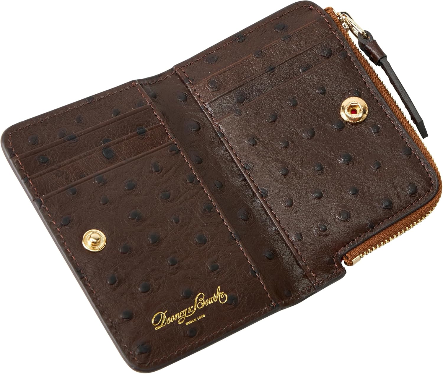 Dooney & Bourke Ostrich Zip Credit Card Wallet 12
