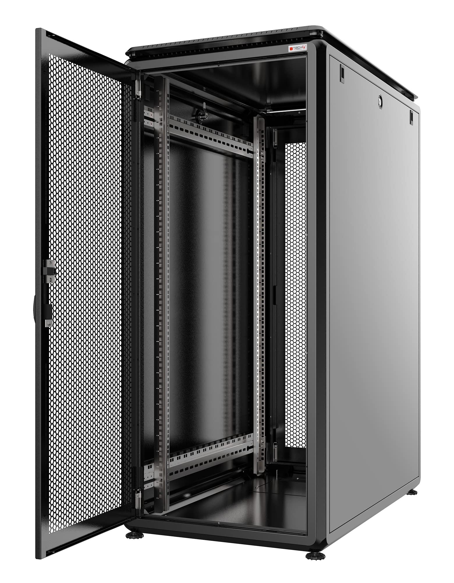 Techly Professional 364651 Armadio Server Rack 19" 600x1000 26U Nero Serie Evolution Porta Grigliata Nero