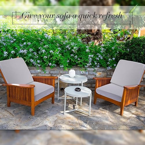 Miniatura 7 de Newwiee Funda de cojín, para cojín de asiento de sofá o sillón, 8 unidades, elástica, para sofá, muebles de patio y exteriores, de repuesto, suave,