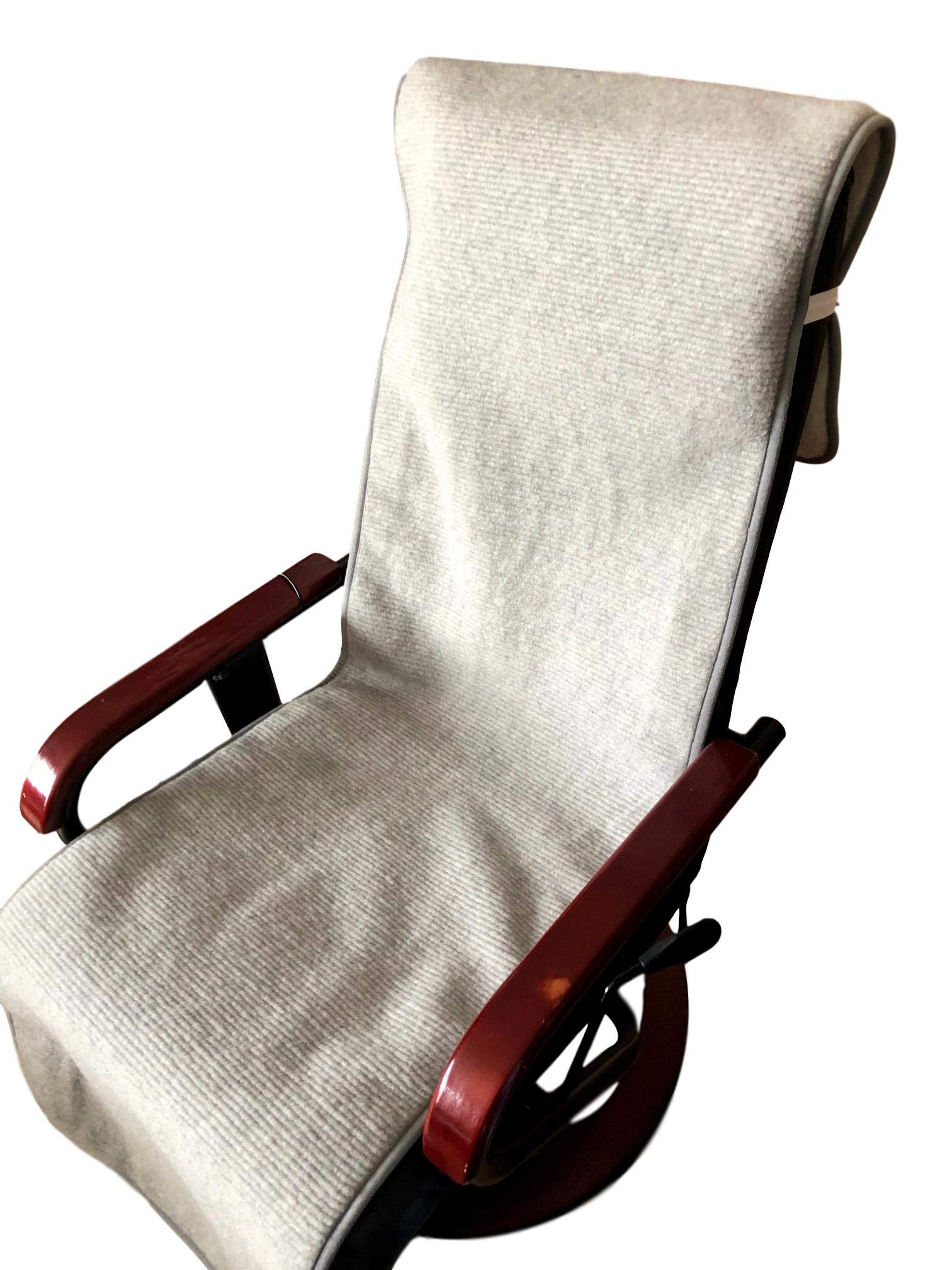 Sesselschoner Relaxsessel doppelt grau/weiß, 100% Merinowolle (50x200cm)