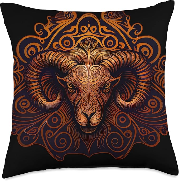 Zodiac Sign Aries Ram Astrology Symbol Throw Pillow