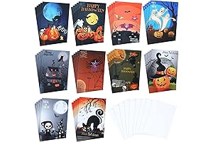 Tenare Halloween Greeting Cards | 50 Pieces of Assorted Spooky Greetings