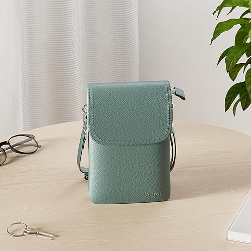 Miniatura 2 de befen Bolsos cruzados pequeños de cuero genuino para mujer, bolsa de teléfono celular, carteras cruzadas, cremallera plateada