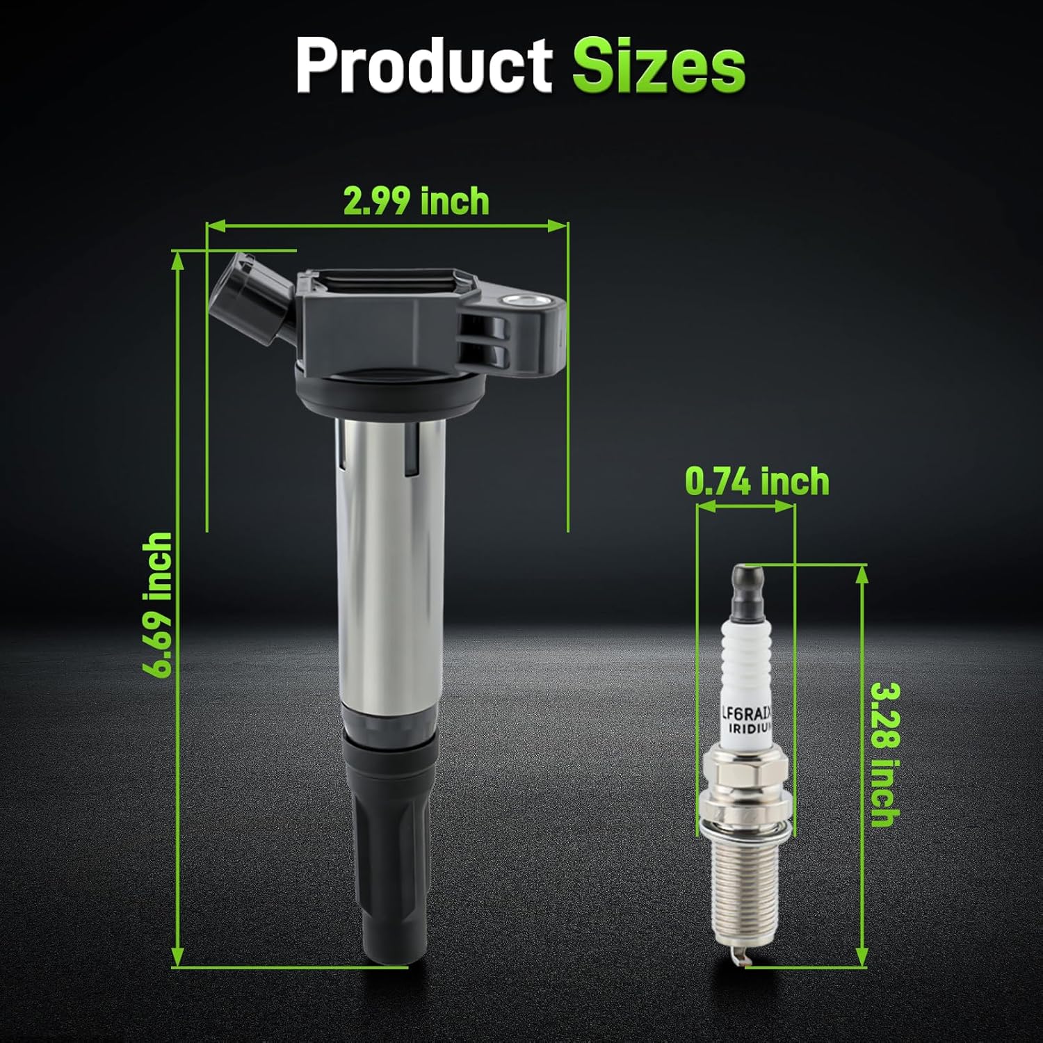 UF487 Ignition Coil 6619 Spark Plug Set 3.5L for Lexus ES350 07-18 RX350 07-15 RX450h 10-15 for Toyota Avalon 05-18 Camry 07-17 Highlander 08-17 RAV4 06-12 Sienna 07-16 Venza 09-16