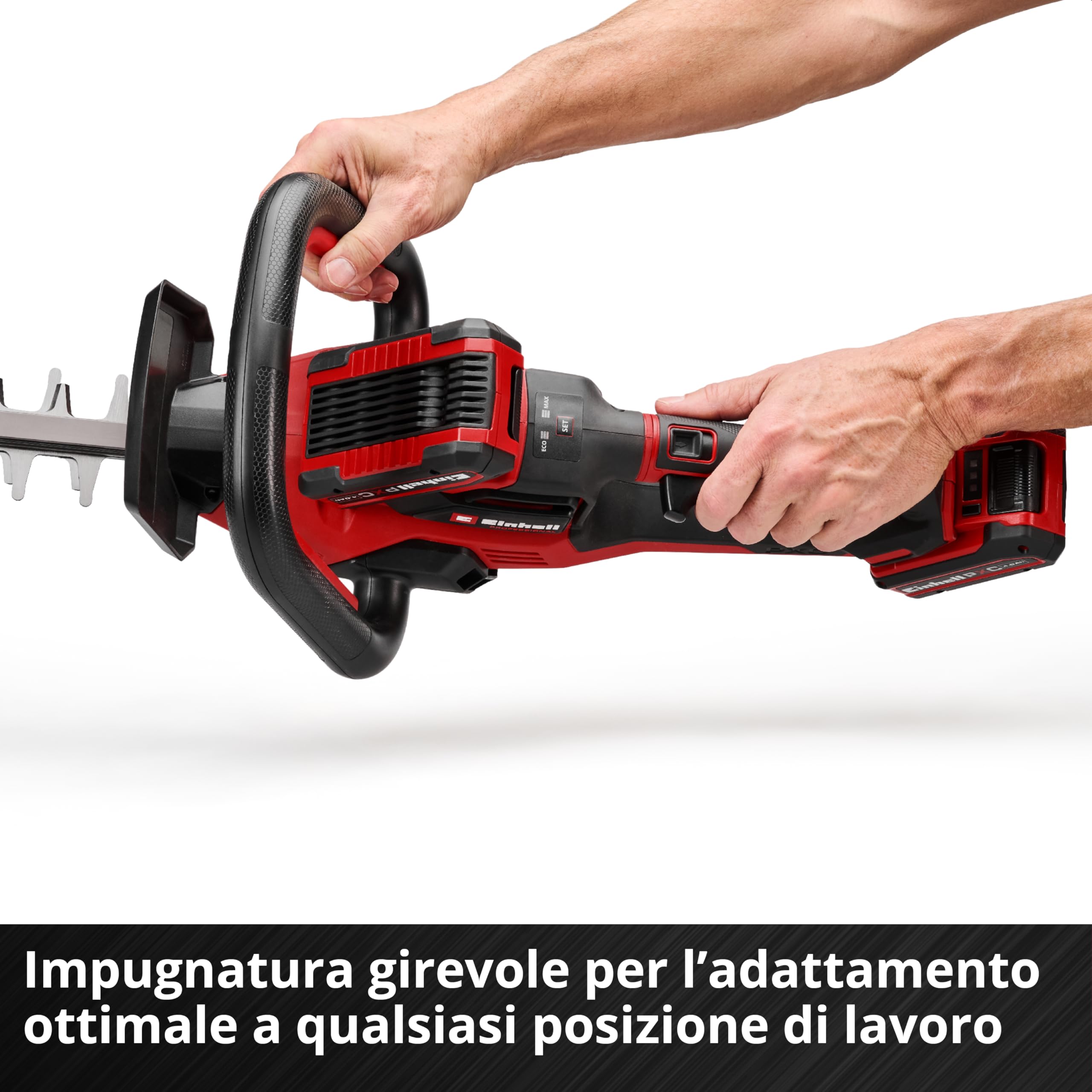Einhell Professional Tagliasiepi a batteria GP-CH 36/65 Li BL-Solo Power X-Change (36 V, lunghezza di taglio 65 cm, distanza tra i denti 30 mm, Brushless, sistema antibloccaggio, senza batteria)