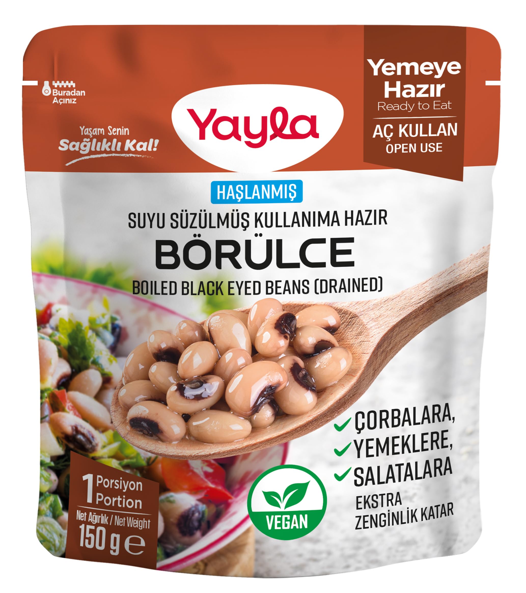 yayla Haşlanmiş Suyu Süzülmüş Börülce 150 g Tekli Paket