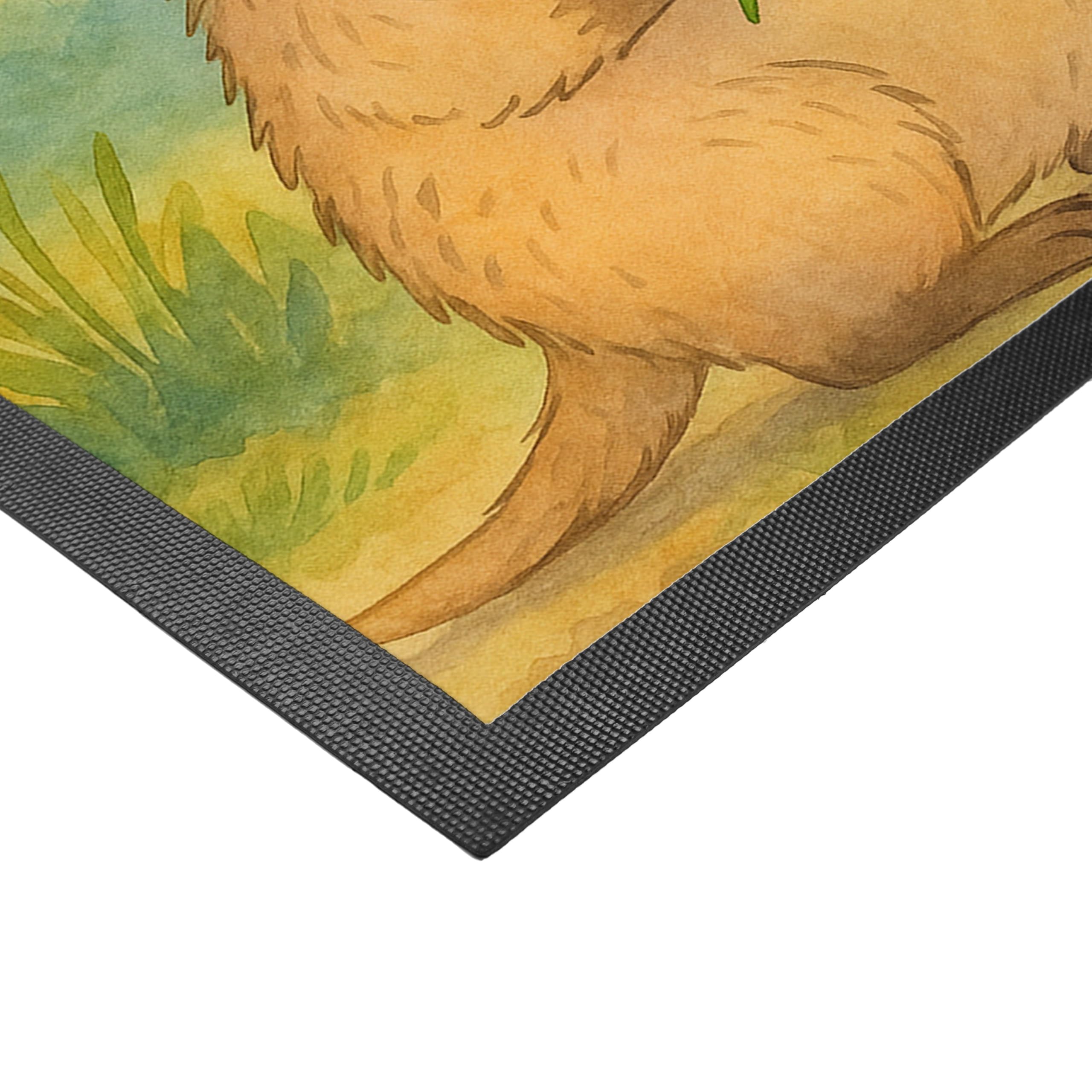 Mr. & Mrs. Panda Fußmatte personalisierbar Quokka Happy Design 40 x 60 cm - Geschenk, Dinge Erledigen, Verschieben, Niedliches Tier, Lustiger Spruch, Lustige Sprüche, Personalisierte Fussmatte
