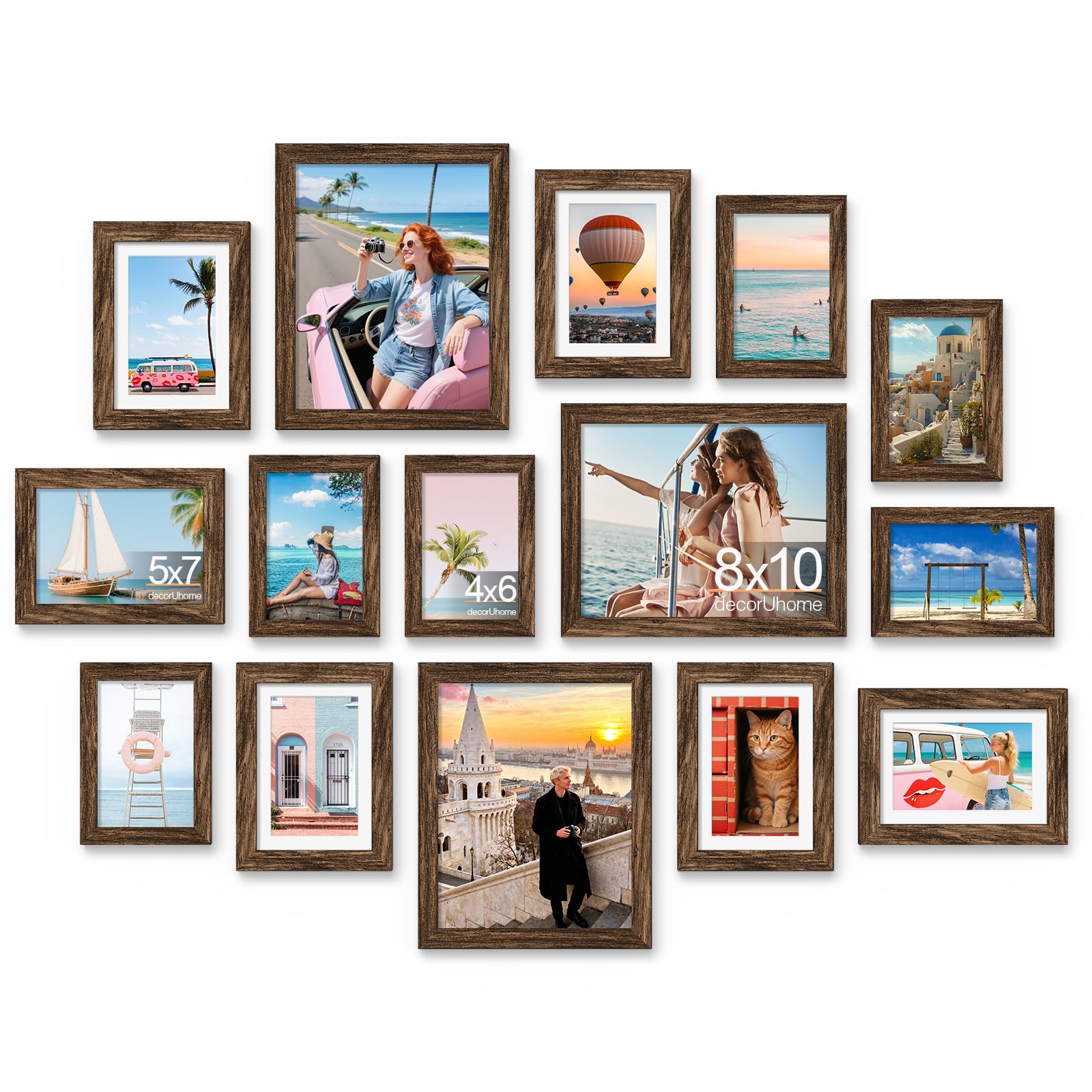 Multi-Size Picture Frame Collection Set