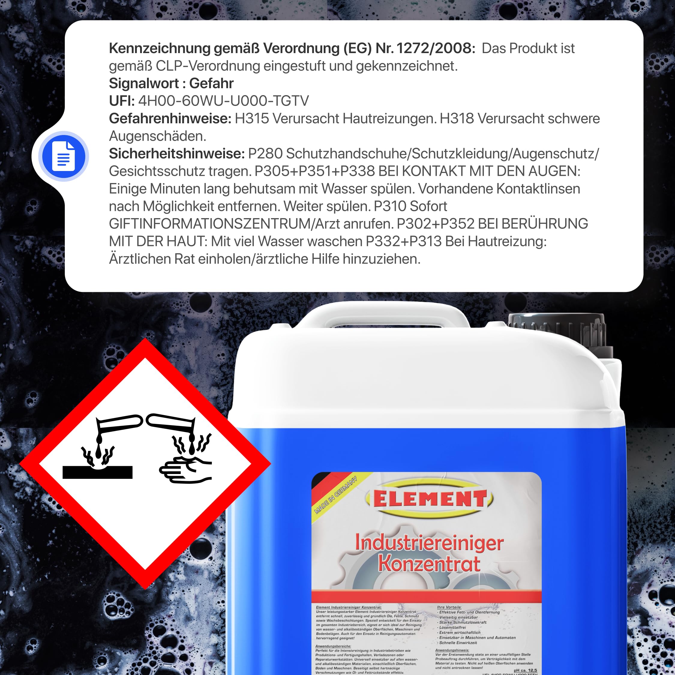 Industriereiniger I 5 Liter I Industrie Reiniger I Konzentrat I Werkstattreiniger I HD Reiniger I Bodenreiniger I Hallenreiniger I
