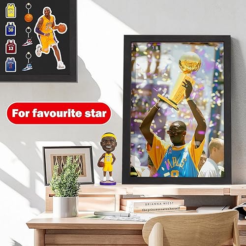 Miniatura 2 de Miratino Tablero de anuncios de 16 x 11 pulgadas, tableros de corcho de lino negro para paredes, marco de madera, tablero de fotos de corcho para