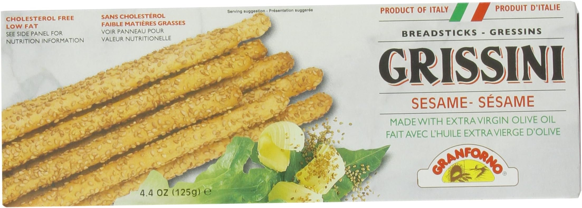 Granforno Grissini Breadsticks, Sesame, 4.4-Ounce Boxes (Pack of 12)