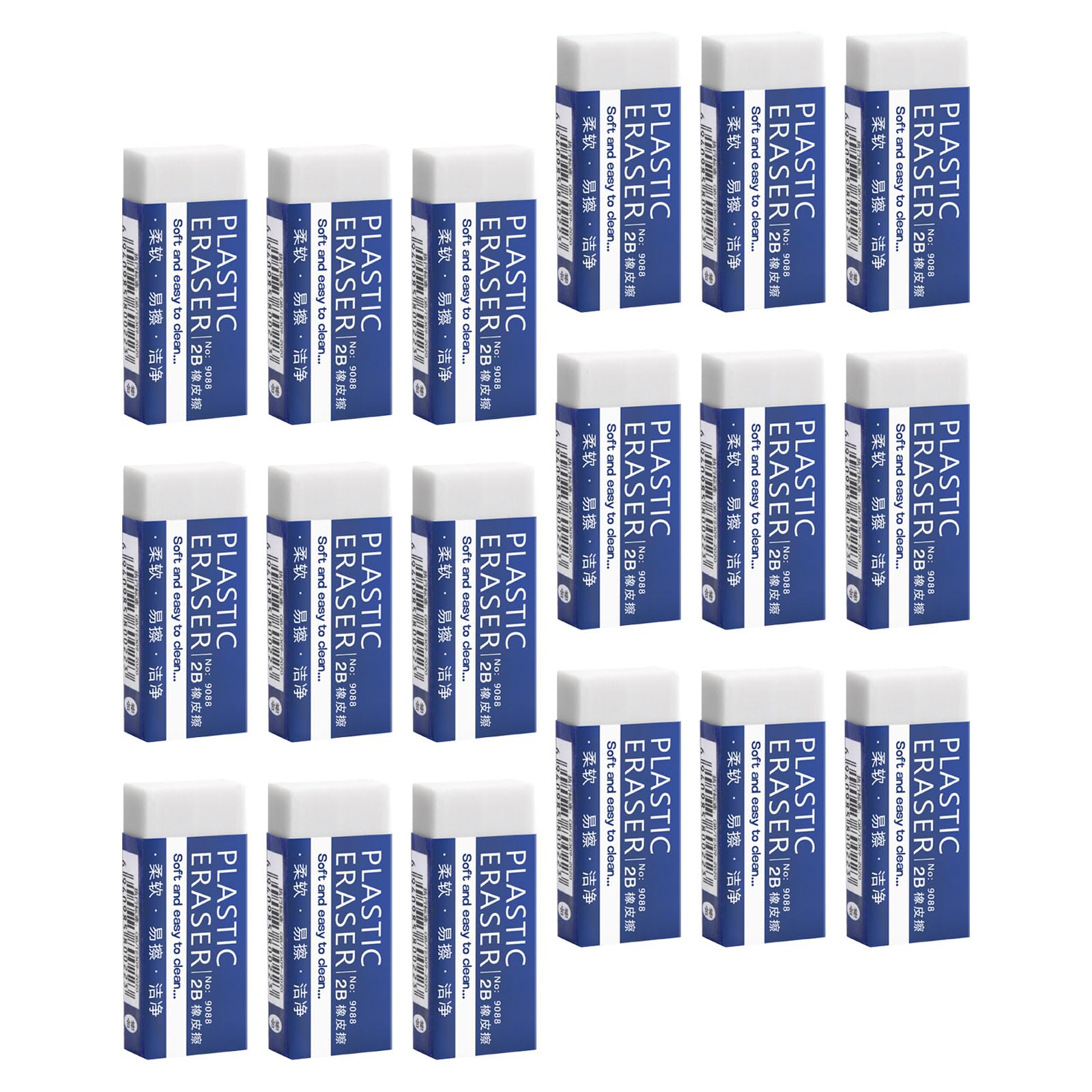 WOONEKY Gomme en Plastique 90 Pcs Tpr Blanche Présent Rentrée