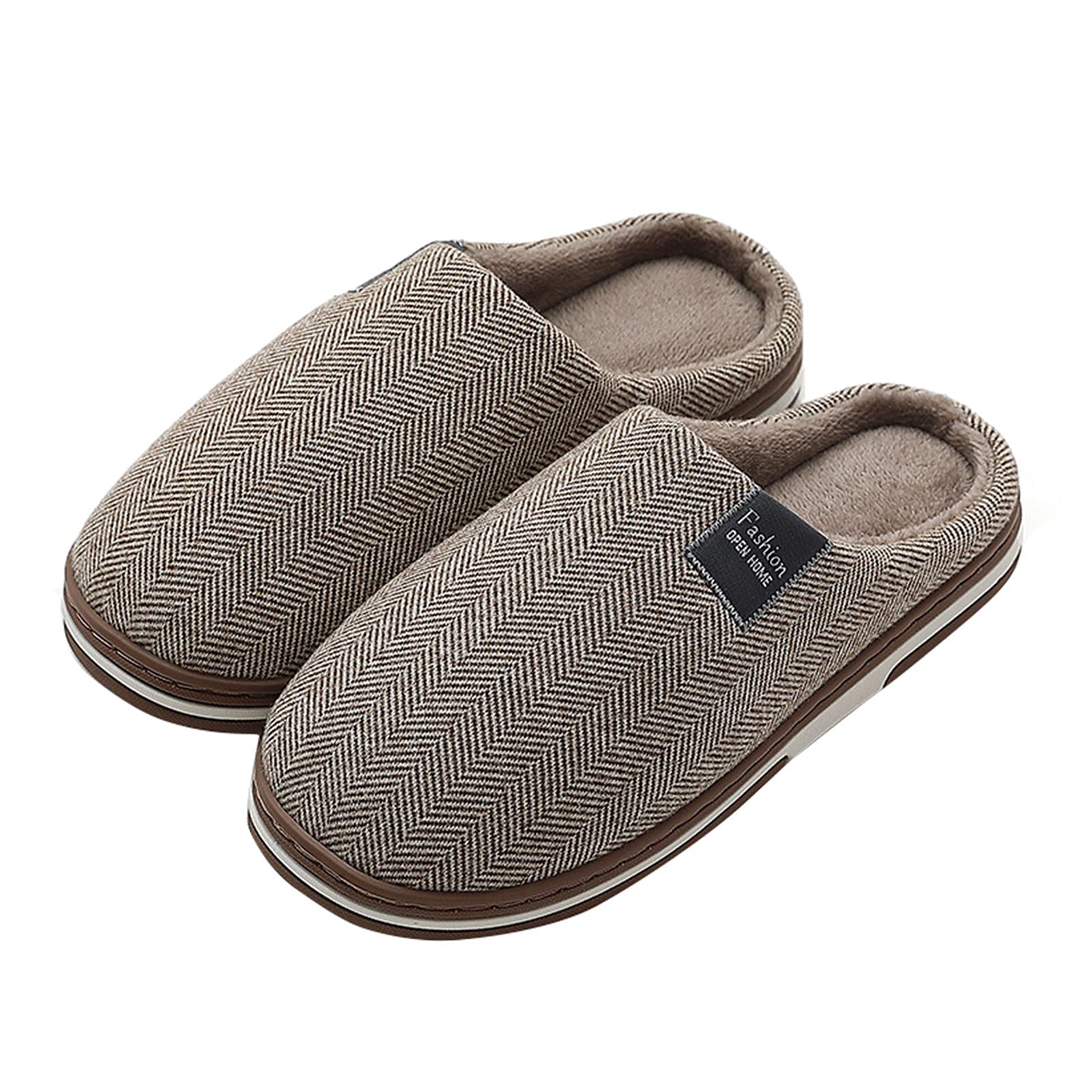 AnFeng Shoes Soft-Soled Indoor Cotton Womens Shoes Mens Slippers Home Warm Mens Slipper Mens Slippers Coffee