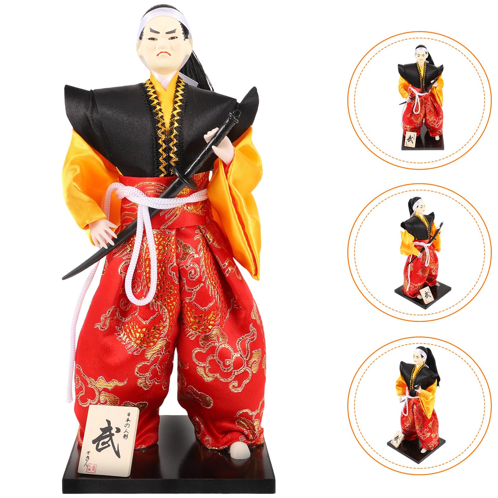 Muñeca Samurái Japonesa de Tela, Figura Decorativa Tradicional