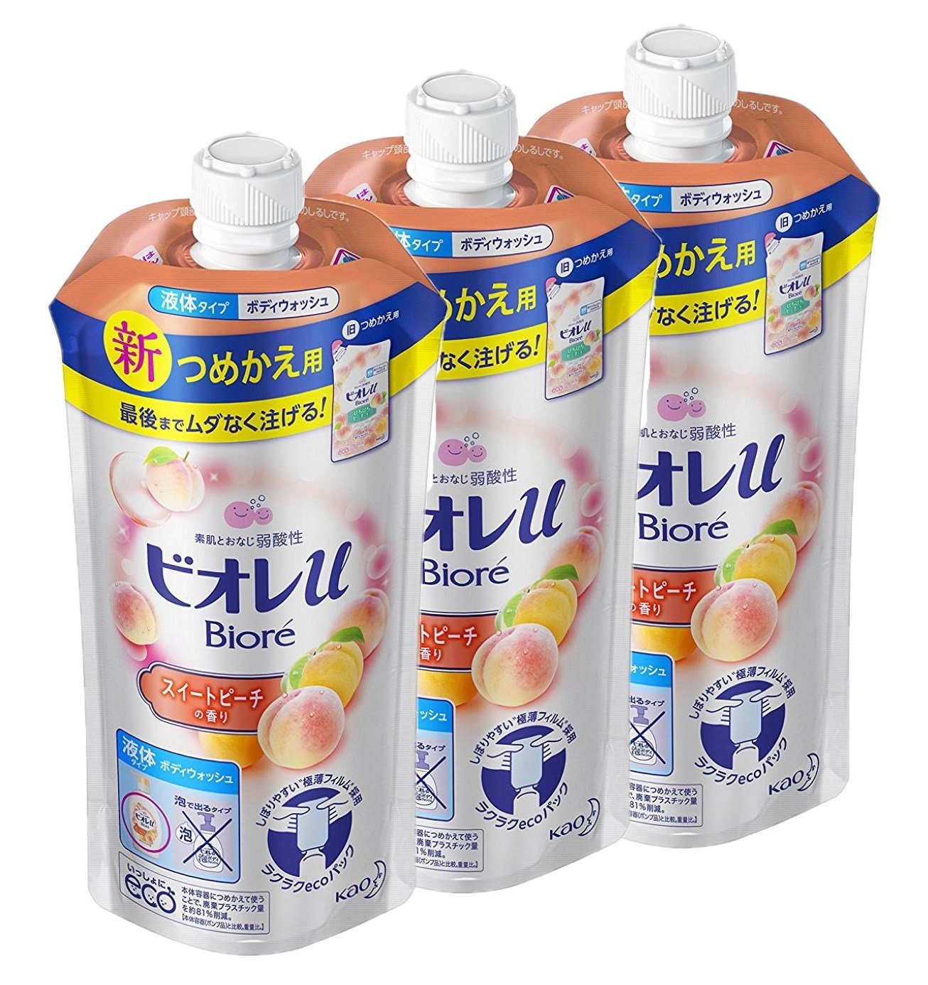 Amazon | 【まとめ買い】ビオレu スイートピーチの香りつめかえ用