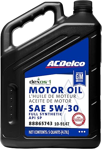 ACDelco GM Original Equipment 10-9147 dexos1 GEN 2 - Aceite de motor totalmente sintético 5W-30 - 5 cuartos de galón