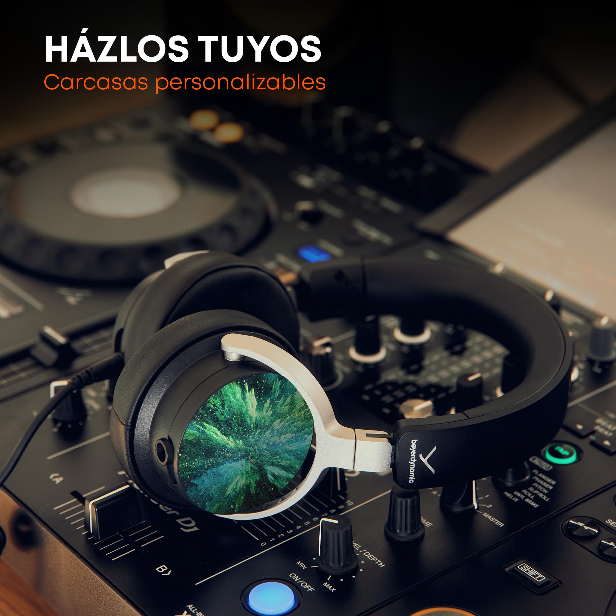 beyerdynamic DJ 300 Pro X Club- Auriculares Profesionales 2 en 1 para DJ con Copas Personalizables y diseño Cerrado para DJs Profesionales