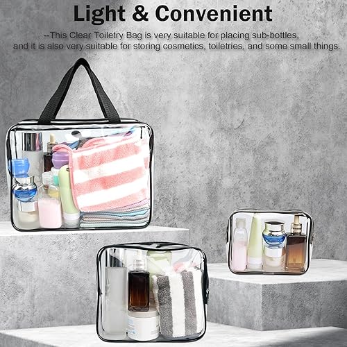 Miniatura 6 de Bolsa de aseo transparente, tamaño de cuarto de galón, bolsa de cosméticos de maquillaje, bolsa de cosméticos de PVC, bolsa de cosméticos para