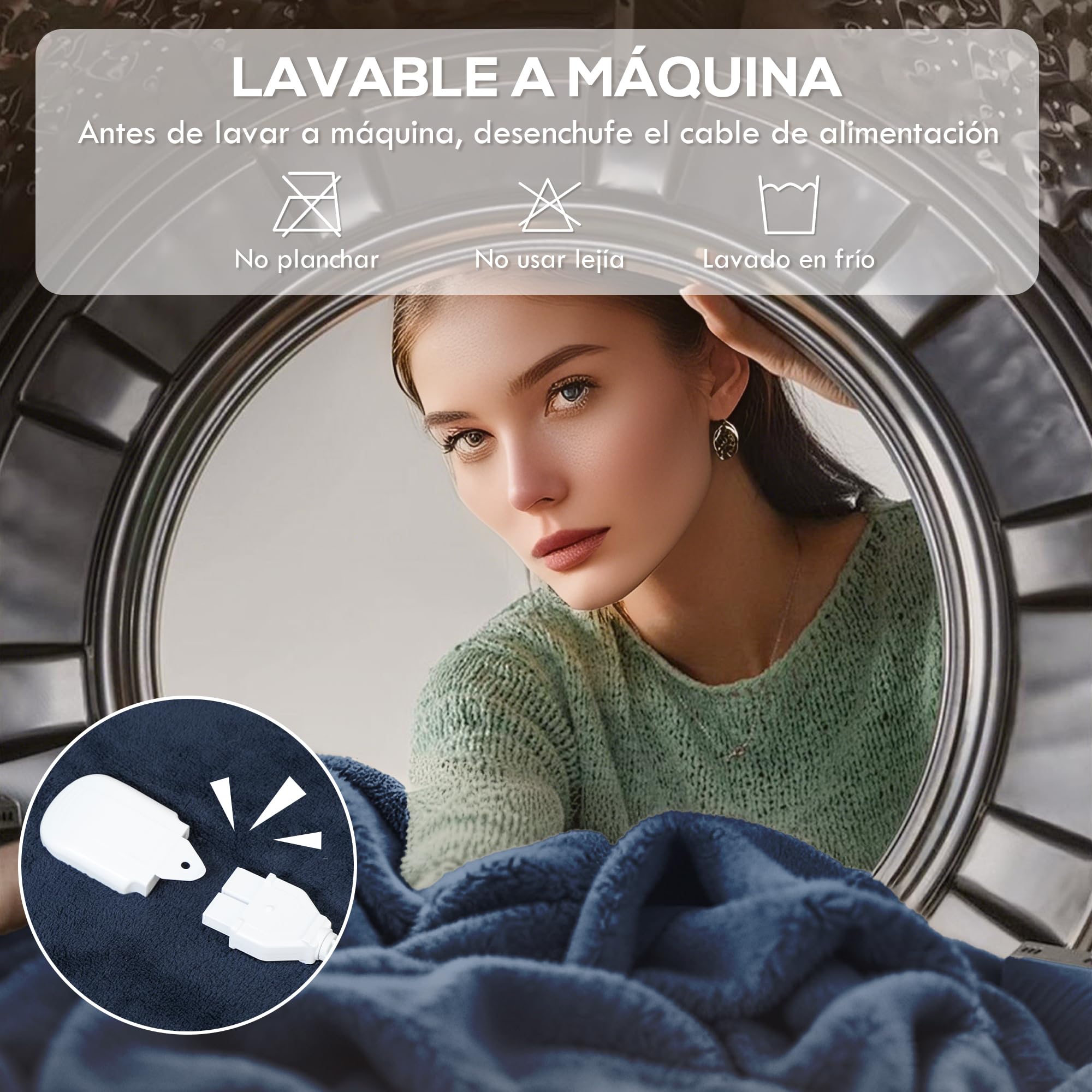 HOMCOM Manta Eléctrica Grande 180x130 cm con 9 Niveles de Temperatura y Temporizador, Manta Térmica de Coralina para Sofá, Pantalla LED, Lavable a Máquina, Protección contra Sobrecalentamiento, Azul