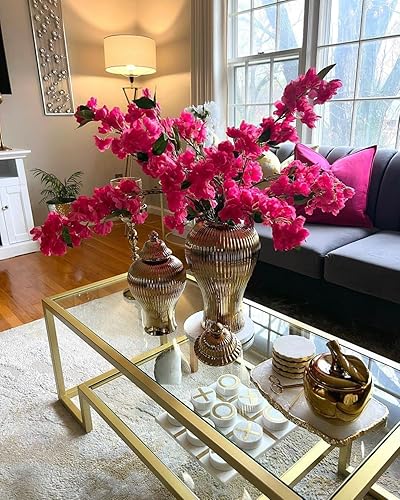 Jarrones de jengibre para decoración del hogar (juego de 2) flores secas, mesa de comedor, decoración de flores