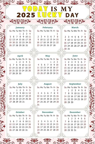 Miniatura 1 de Calendario magnético 2024  Imanes del calendario  Today is my Lucky Day  Resistente a la decoloración, desgarros y agua  Temático 03 (5.25 x 8