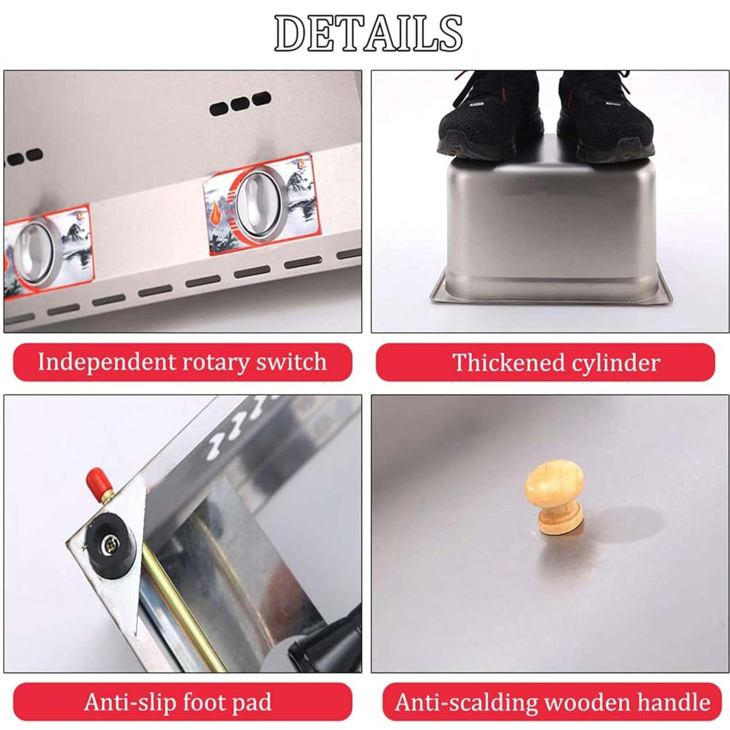 Friggitrice Commerciale 12 Litri, Friggitrice a Gas di Grande capacità Doppio Cestello Doppio Serbatoio, Patate Fritte in Acciaio Inossidabile Resistente da Banco per Ristoranti,A