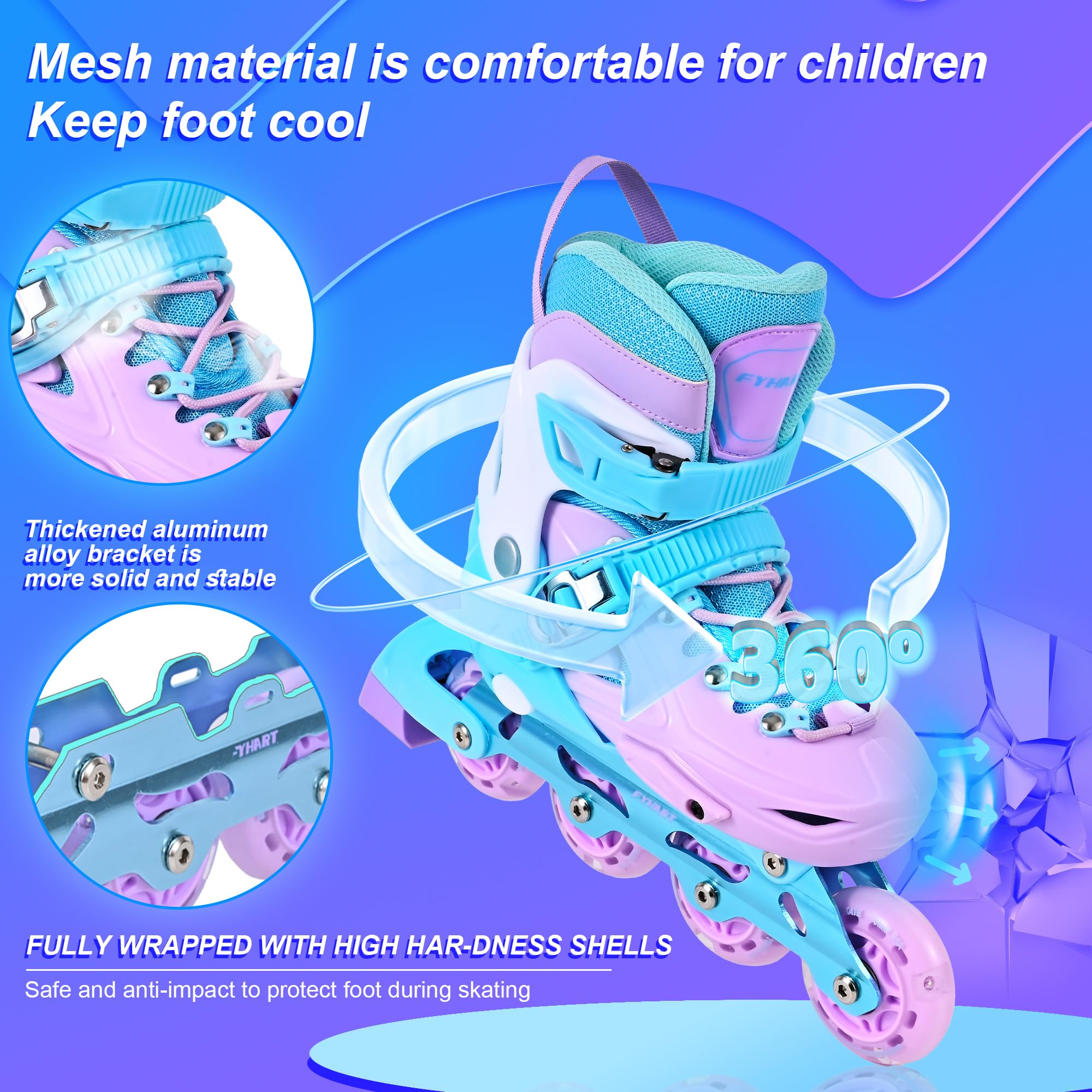 Patins en Ligne Rollers en ligne Patins à roulettes ajustables pour enfants avec roues lumineuses, patins à roulettes pour enfants pour jeunes enfants débutants, pour l'intérieur et l'extérieur