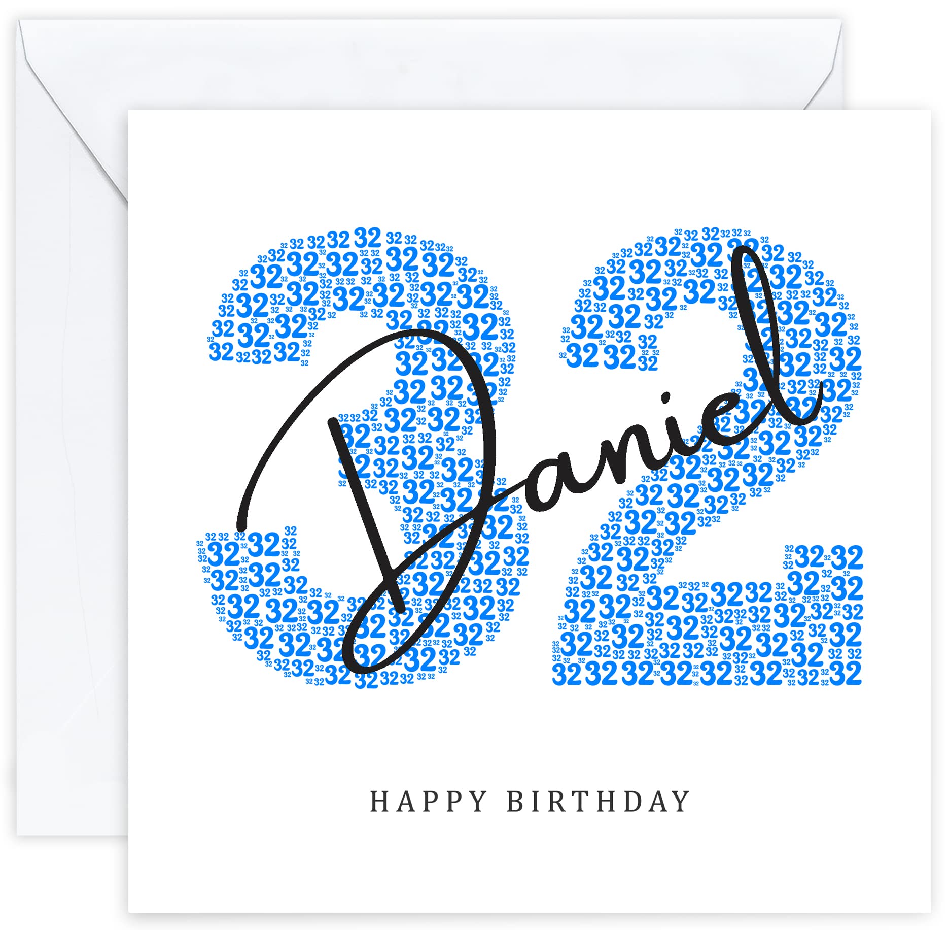 Personalised 32nd Birthday Card - Thirty Second Birthday Card for Thirty Two 32 Year Old Men Son Grandson Nephew Brother Him (Age 32) โ image 1