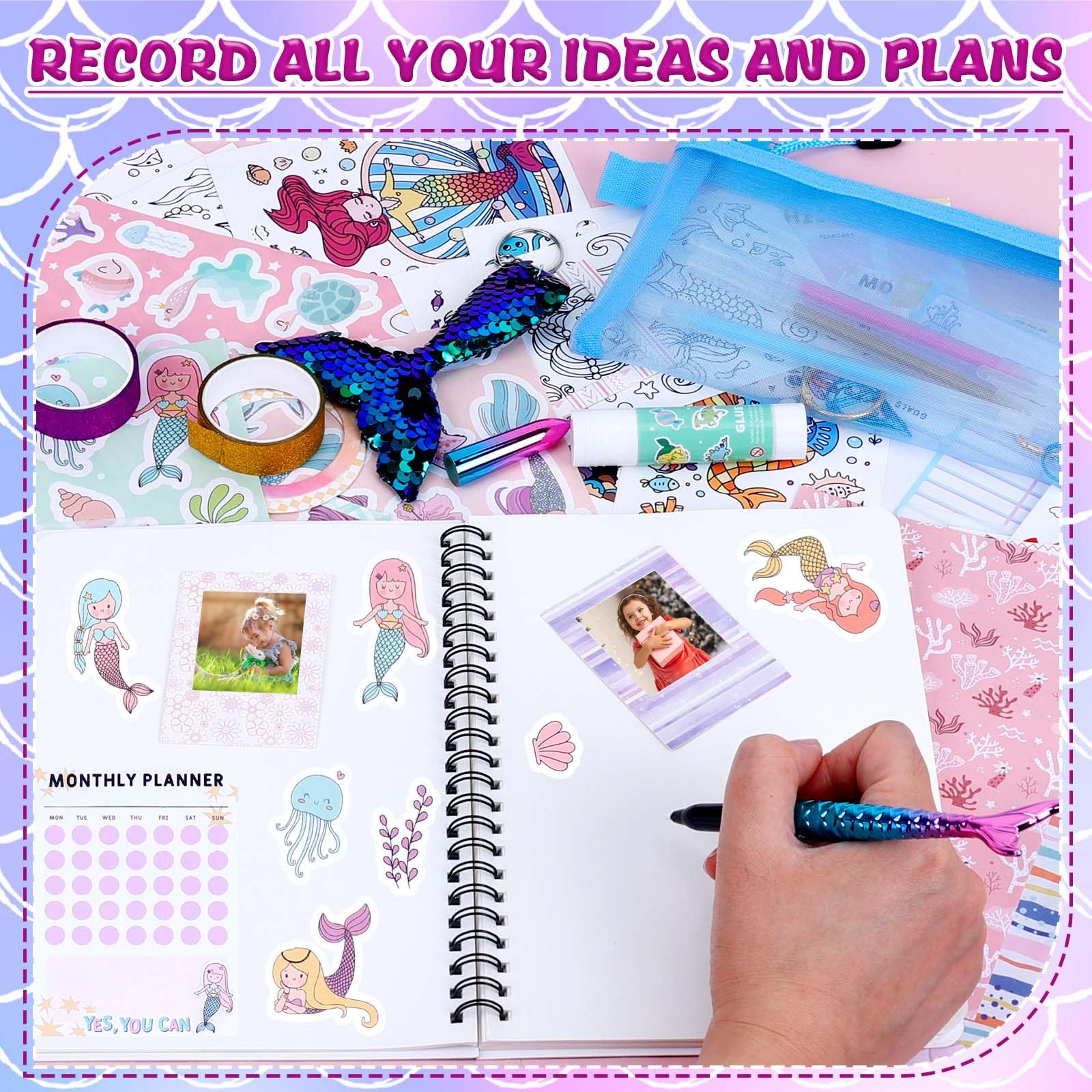 Dadabig Studio Scrapbooking Kit Scrapbooking Dzieci, Styl 4 Ever Scrapbooking Zabawka Prezent Dziewczyna 4 5 6 7 8 9 10 11 lat Kreatywny Zestaw do scrapbookingu Pomysły na prezent urodzinowy dla