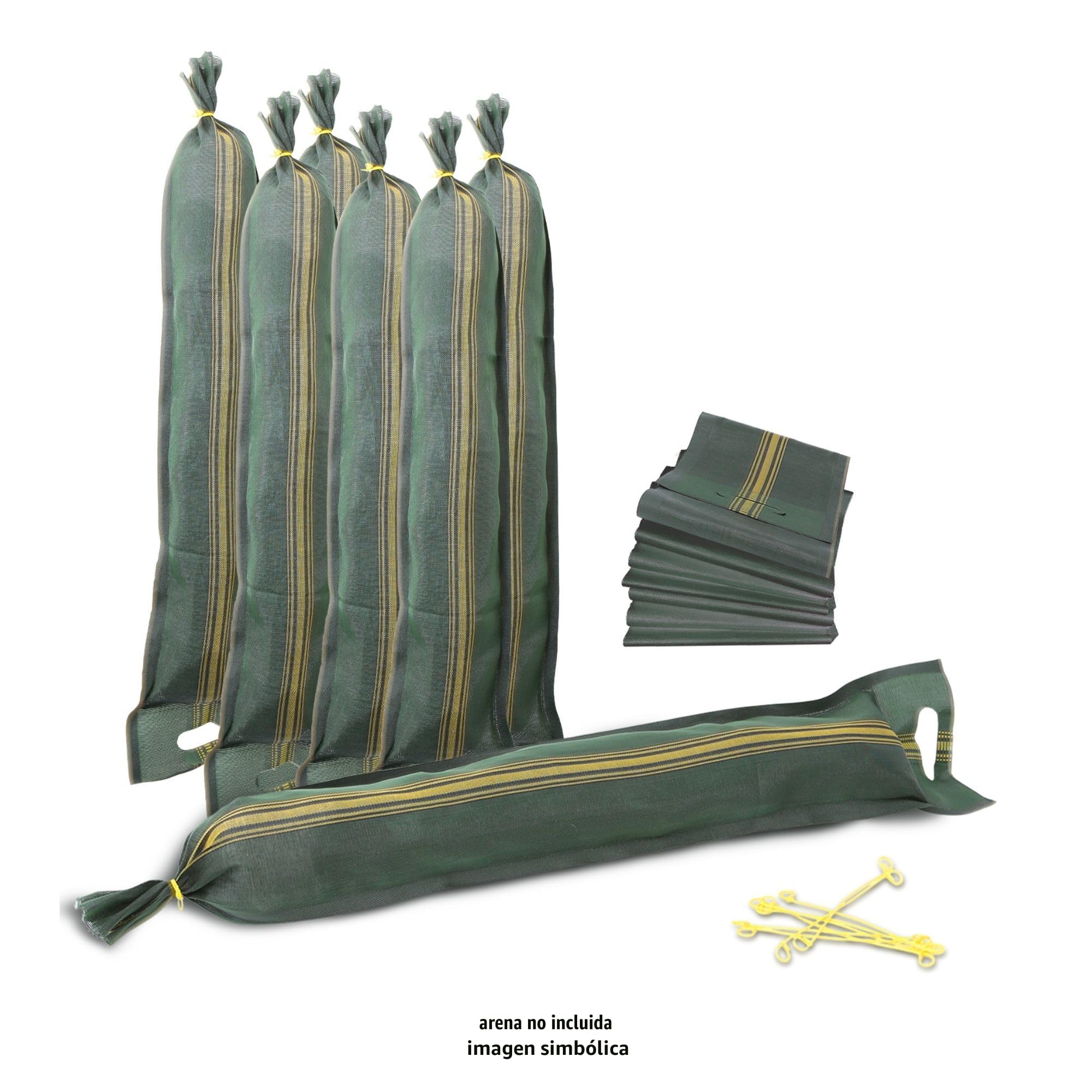 20 Sacos de arena contra inundaciones vacíos – Saco para las puertas de los sótanos – Bolsas con asa (25 x 100 cm)