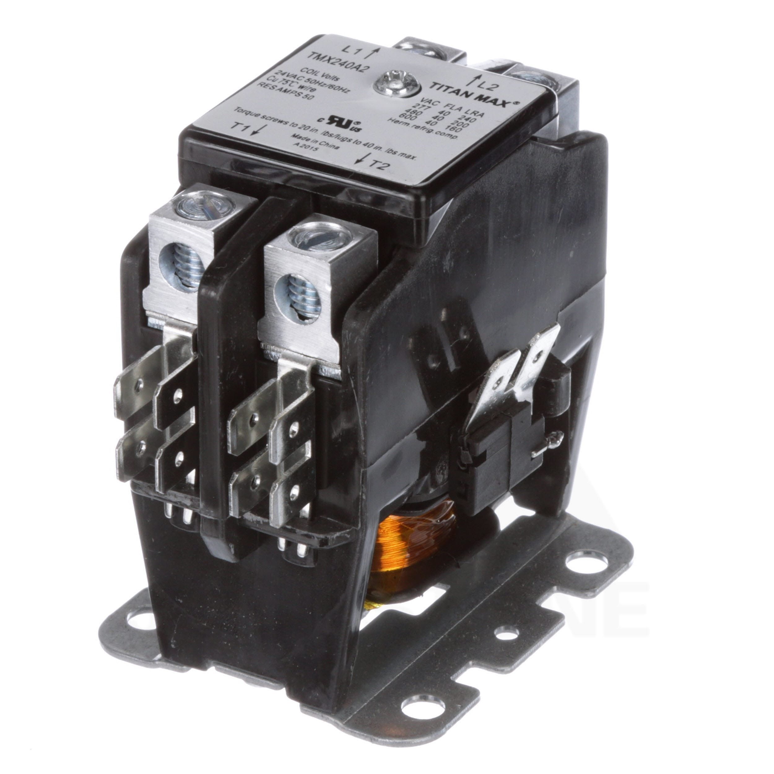 Packard Titan Max Definite Purpose Contactor 2 Pole, 40 Amp, 24 Volt Coil #TMX240A2