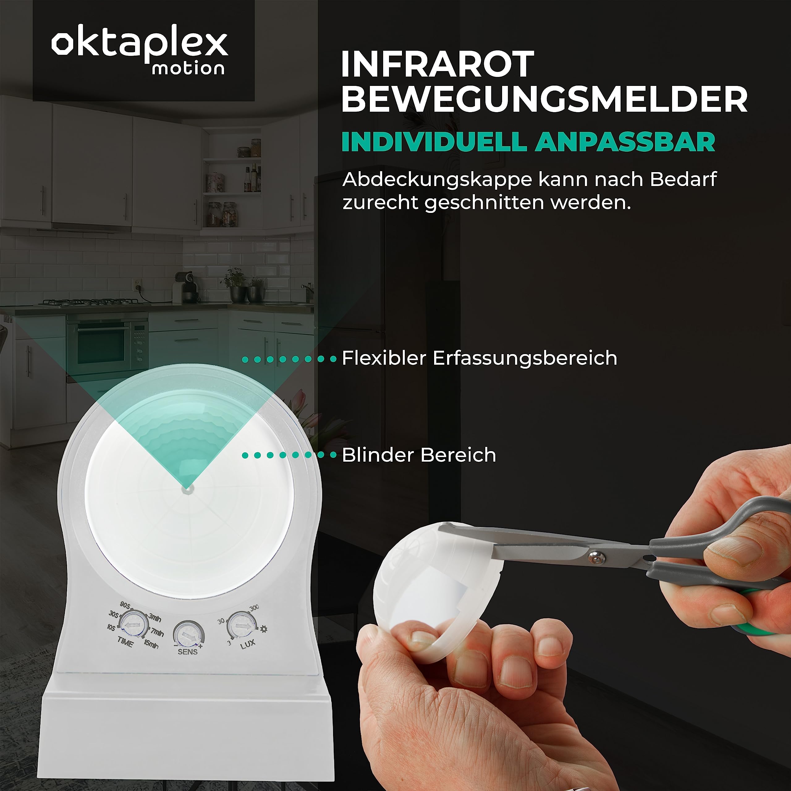 Oktaplex Set de 2 Don Sensor de Movimiento Exterior 230V IP65 240° Sensor infrarrojo Ajustable 10m de Alcance Blanco Incl. Soporte esquinero | IP65 240° Sensor infrarrojo ajustable 10 m incluye soporte de esquina de 230 V