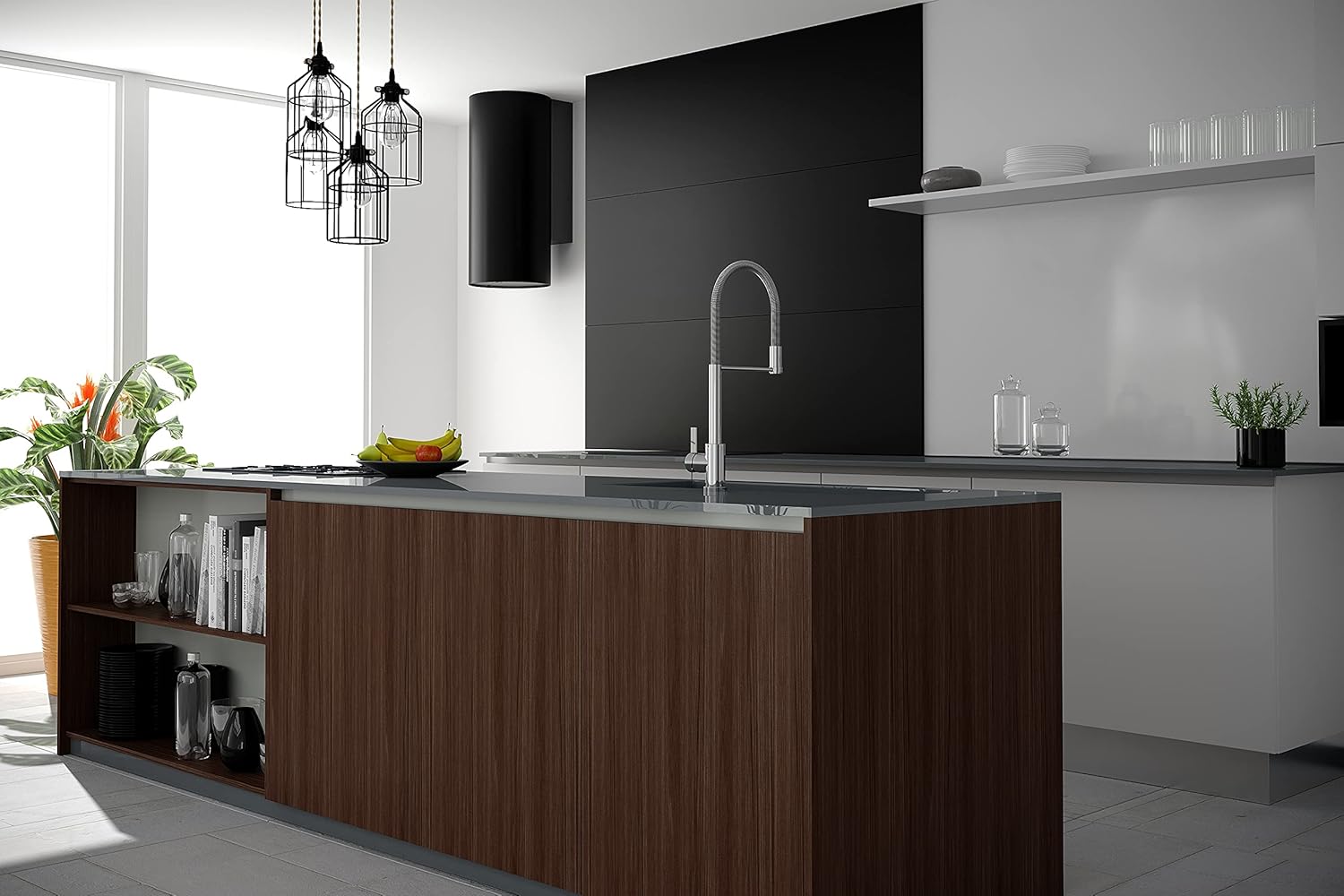 FV Kitchen Faucet – Single Hole Brass Sink Faucet, Modern Style Design, Corrosion-Resistant and Water-Saving, Perfect for Vanities and Lavatories (Coihue, Chrome)