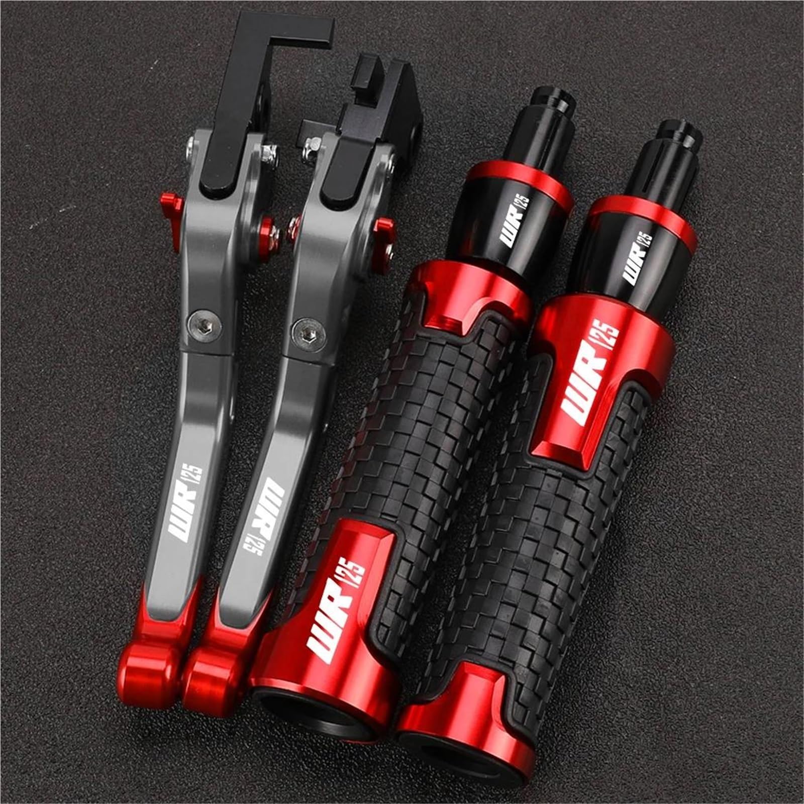 VQLDPX Handlebar Levers Motorcycle Brake Clutch Lever Handlebar Grips for WR125 WR125X WR125R 2012-2016 with Handle Bar End Extension Kit Motorbike Clutch Grips Brake Lever
