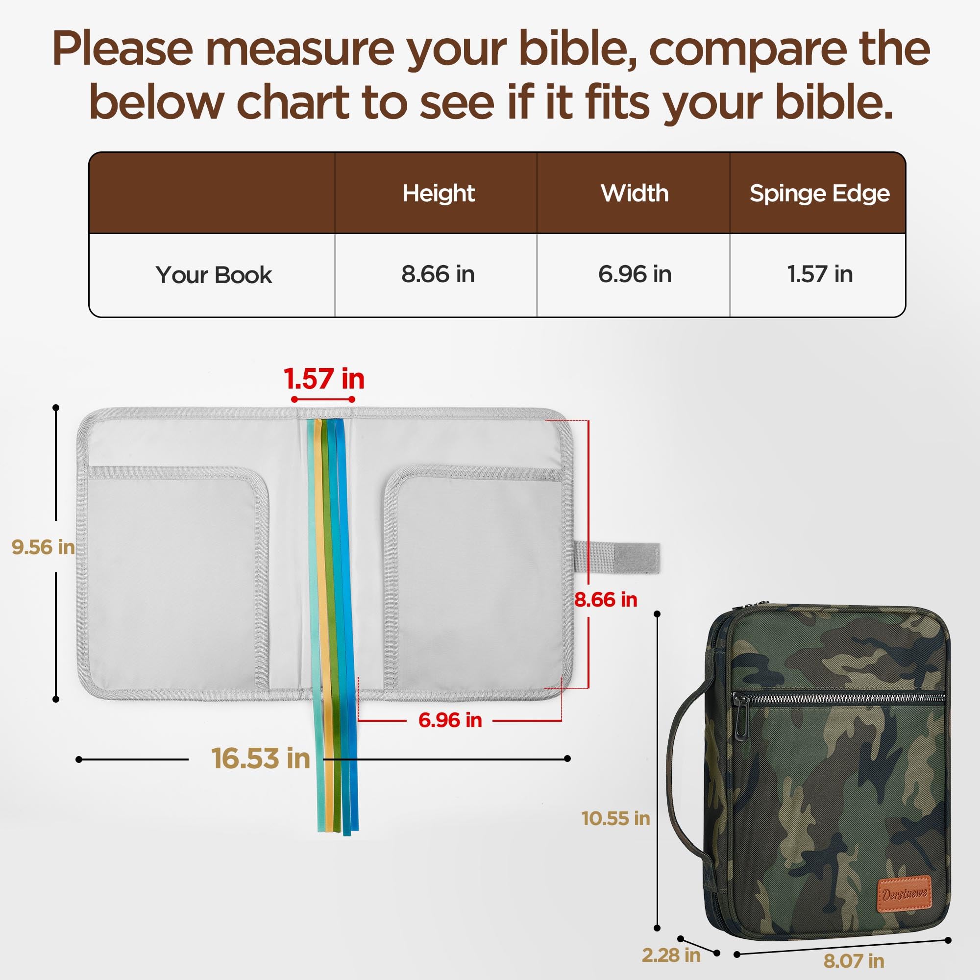 Drydeepin Tote Bible Bag For Women Men Bible Book Cover Carrying Book Case With Handle And Pockets Bible Carrying Holder, Butterfly Rose Floral Print