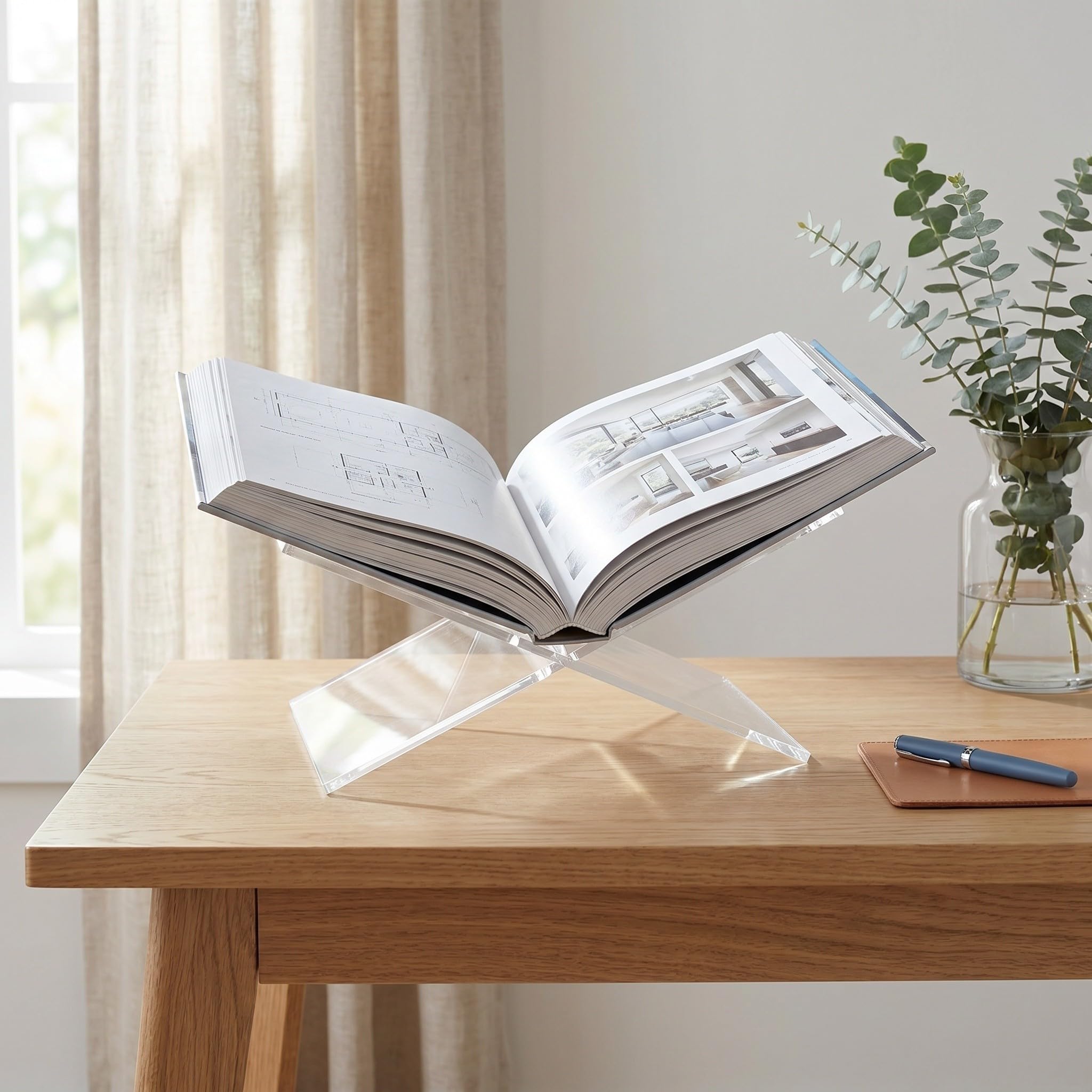Balacoo Soporte Acrílico Transparente Diseño Resistente y Estable 2 Piezas para Libros de Cocina y Recetas, Adecuado para Lectura en Cocina y Hogar