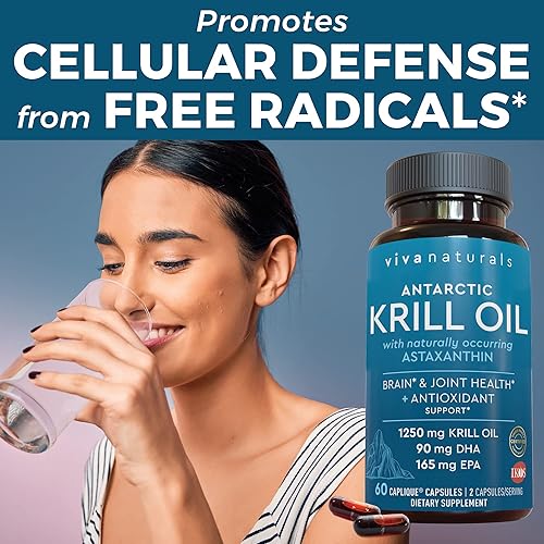 Miniatura 4 de Aceite de krill antártico y aceite de pescado Omega 3 de triple fuerza, 1250 mg de aceite de krill y 2,200 mg de aceite de pescado por porción que