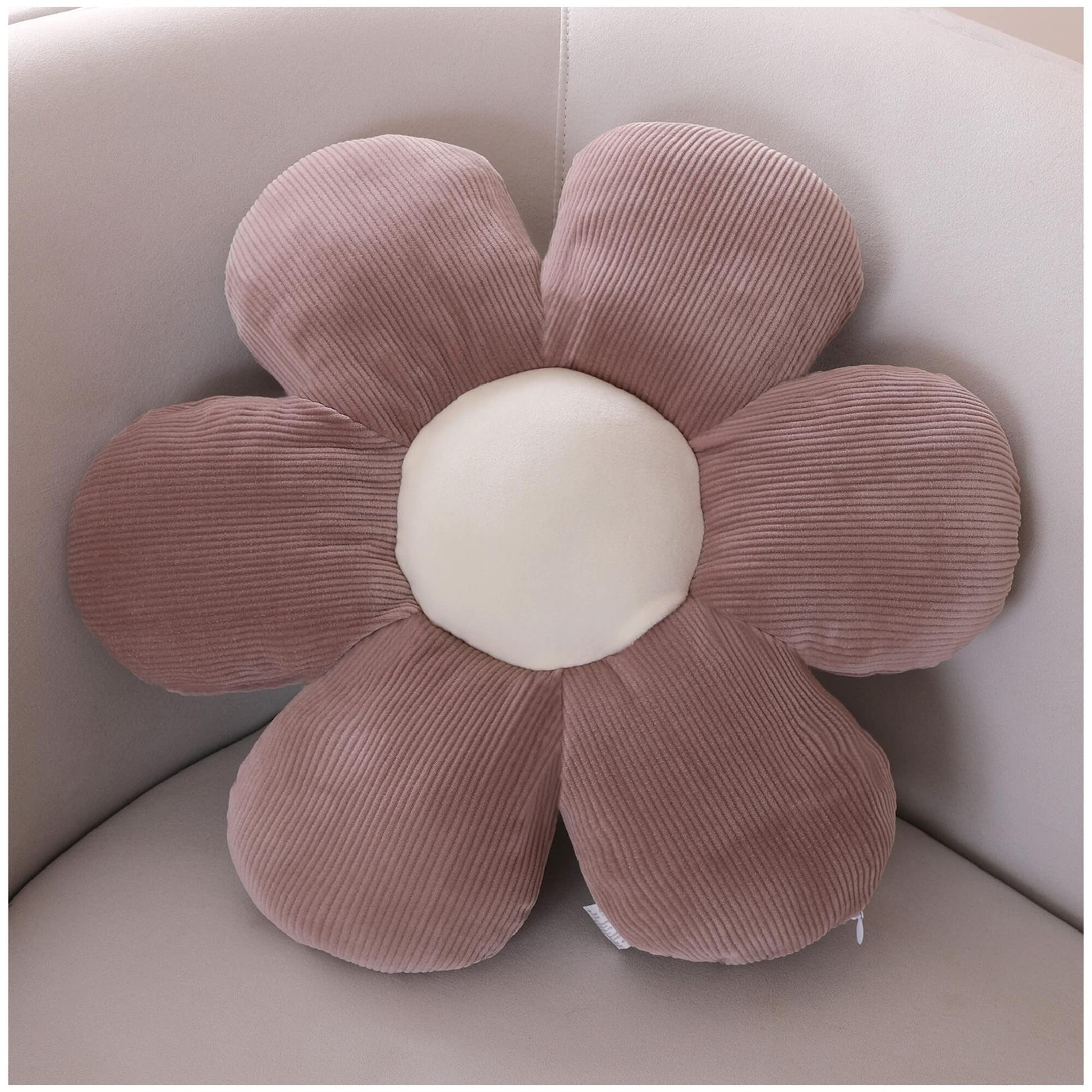 Peluche fleur coussin de sol épais 60cm contre l'assise prolongée