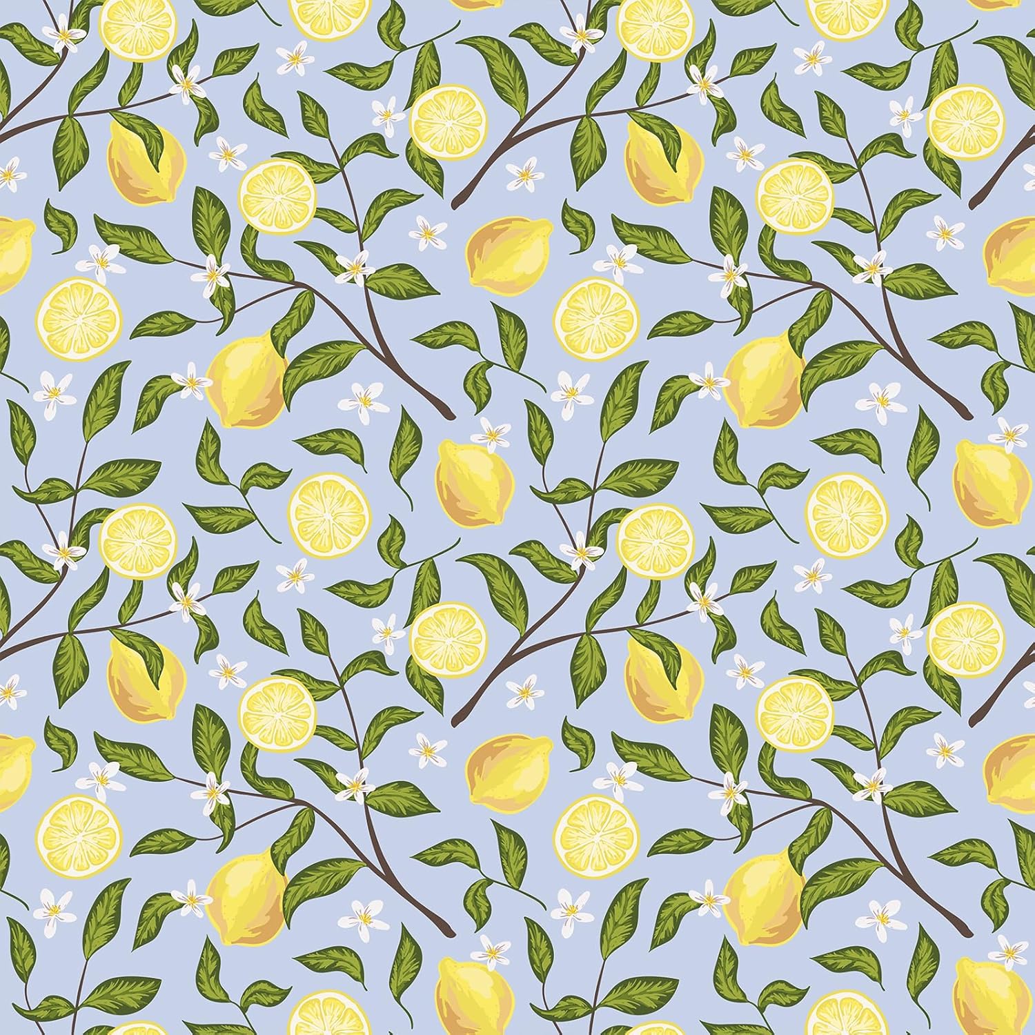 VEELIKE Lemon Wallpaper Stick and Peel Vintage Lemon Branches Fruit Wallpaper for Kitchen Bedroom Bathroom 17.7''x118'' Removable Self Adhesive Lemon Drop Contact Paper for Cabinets Drawers Walls